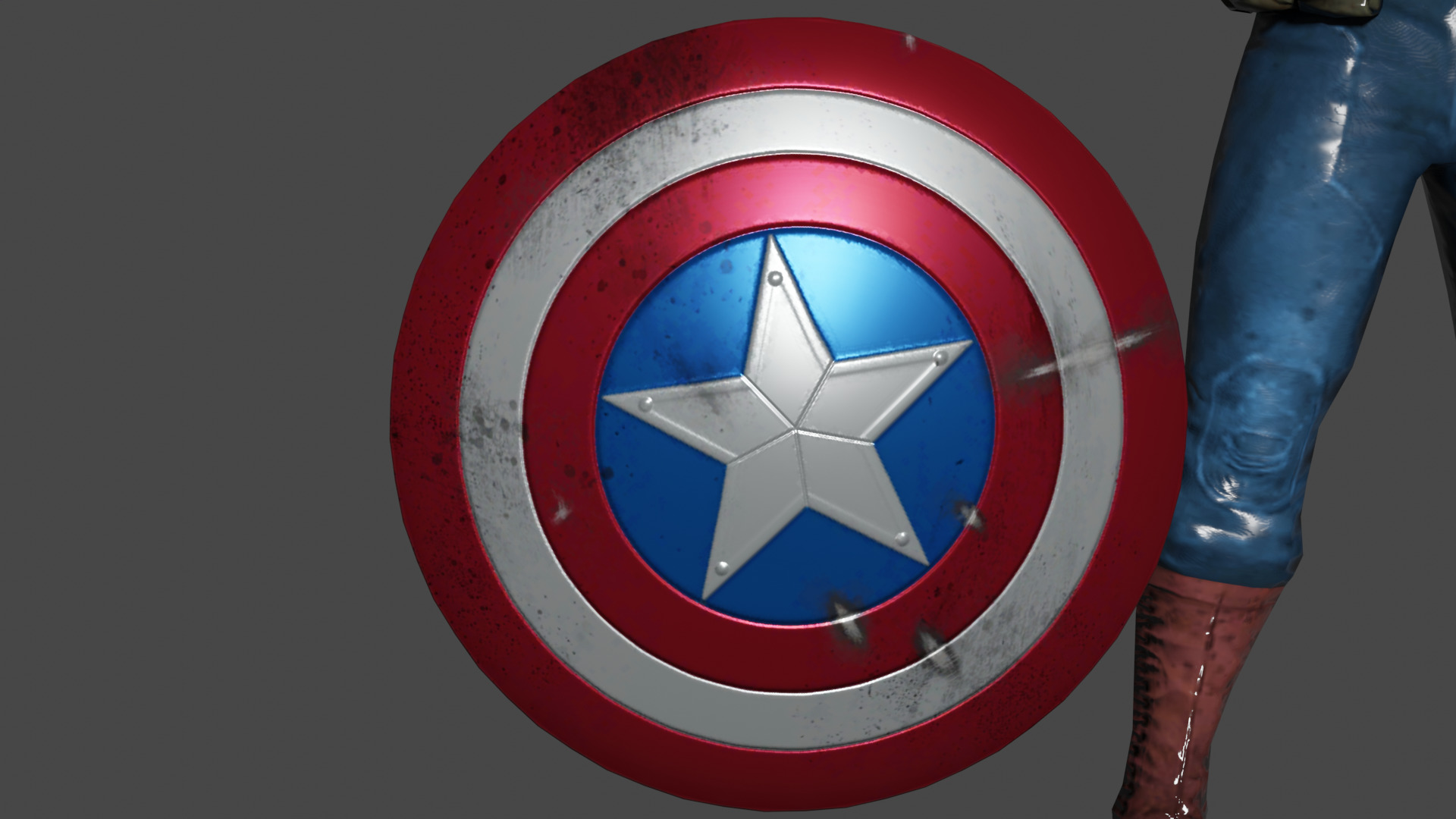 Captain America Low-poly 3D model_6