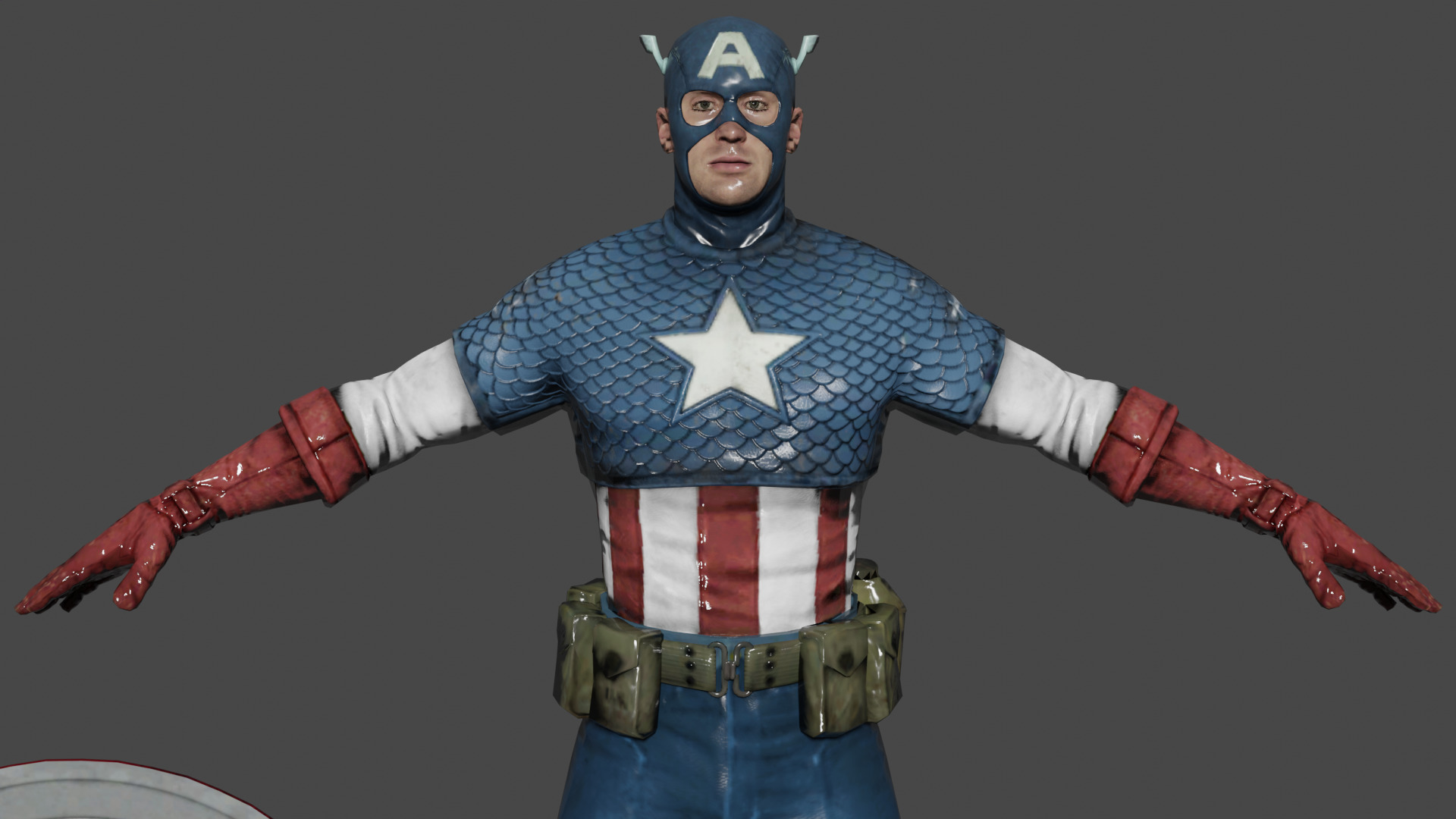 Captain America Low-poly 3D model_1
