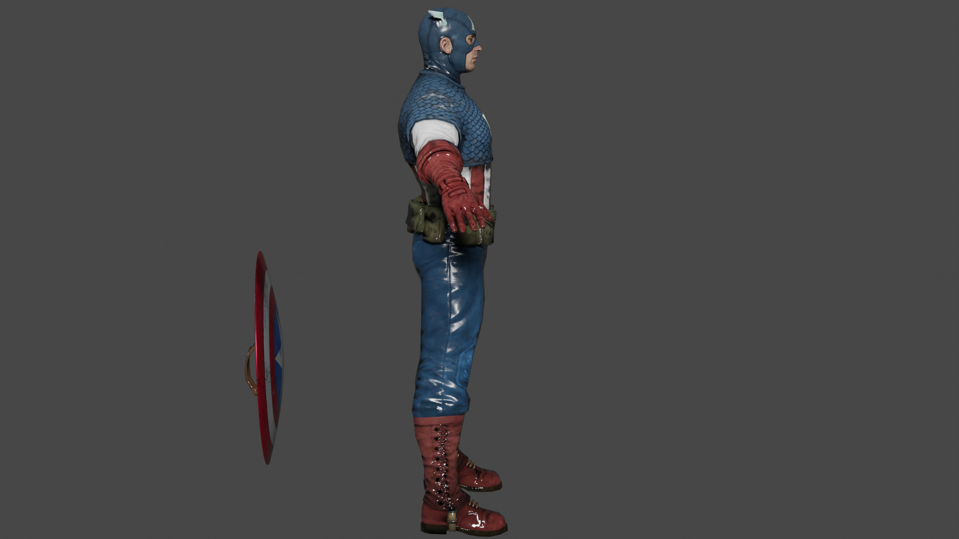 Captain America Low-poly 3D model_2
