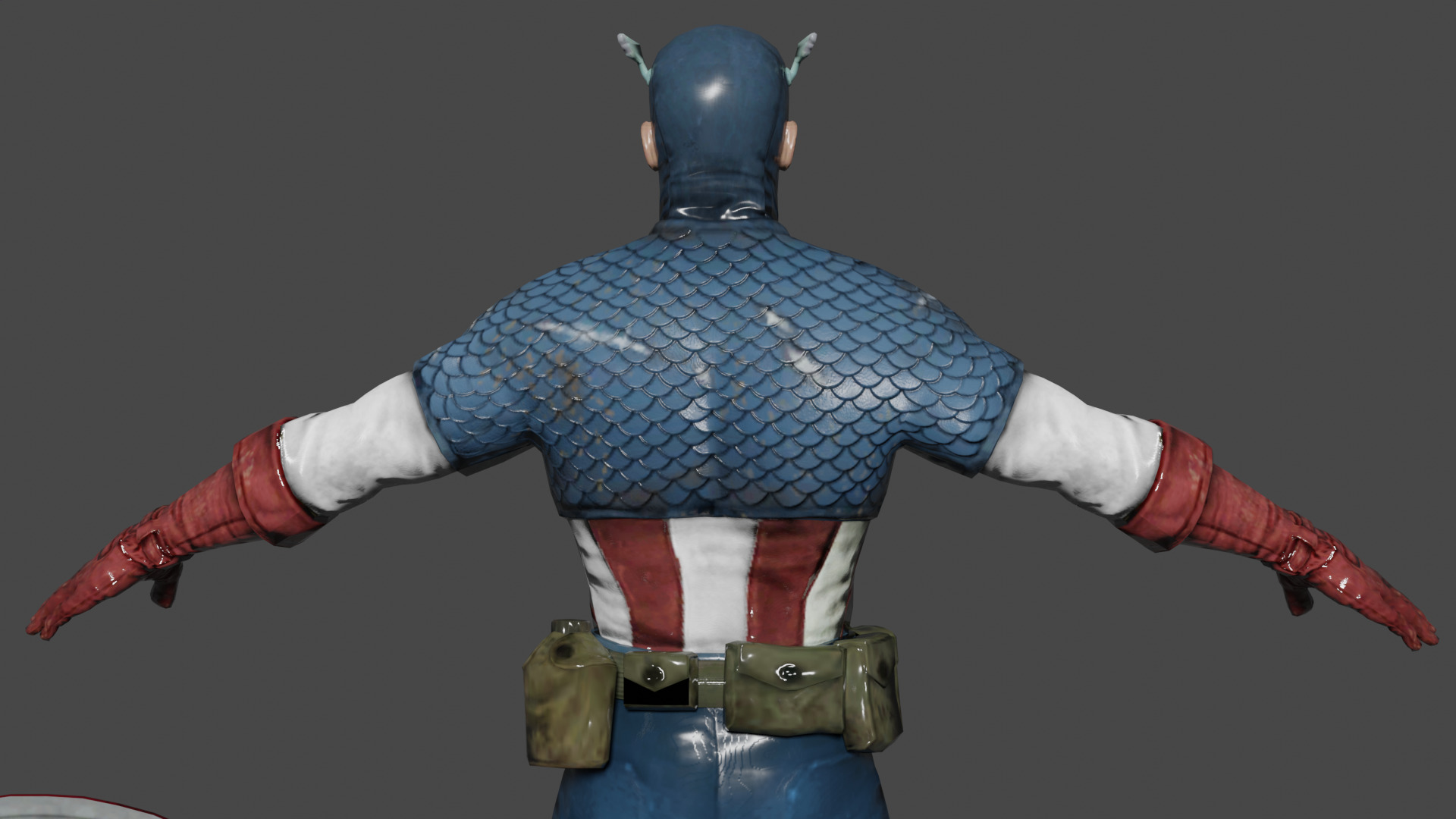 Captain America Low-poly 3D model_5