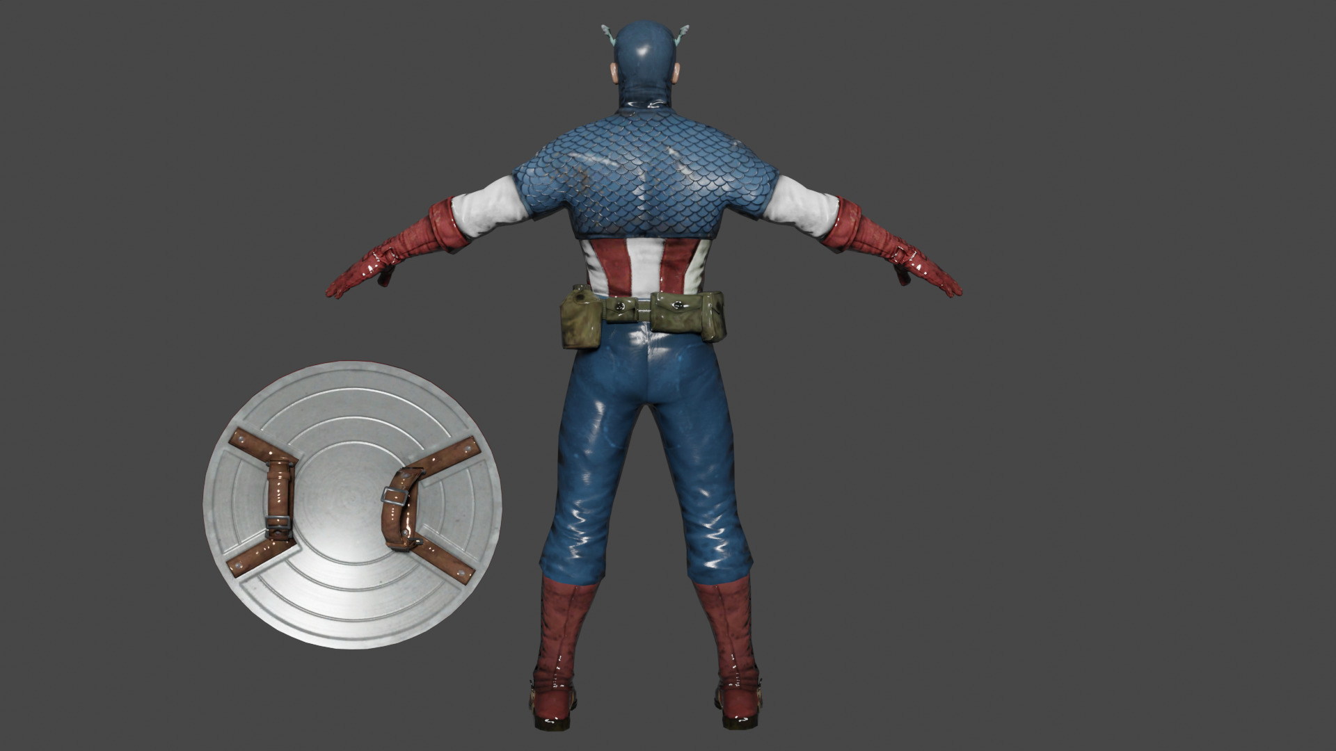 Captain America Low-poly 3D model_4