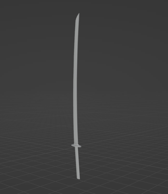 katana sword low poly Low-poly 3D model_8