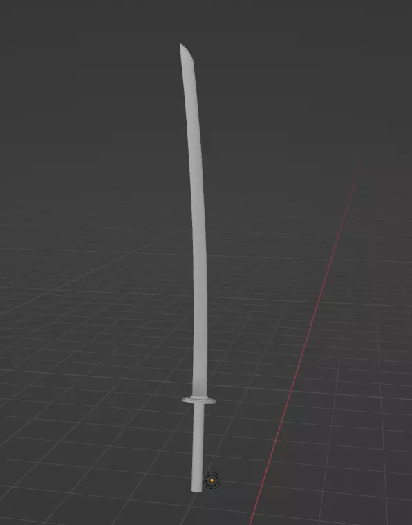 katana sword low poly Low-poly 3D model_0