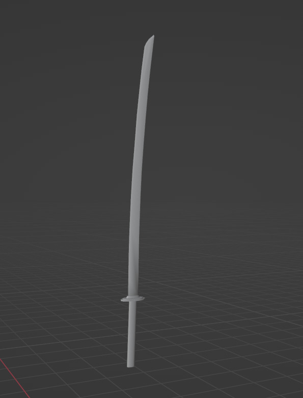 katana sword low poly Low-poly 3D model_6