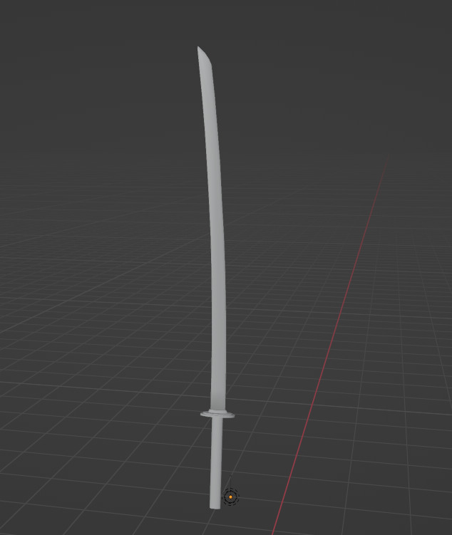 katana sword low poly Low-poly 3D model_3