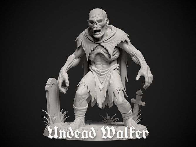 Miniature of an Undead Walker- 3d print model 3D print model