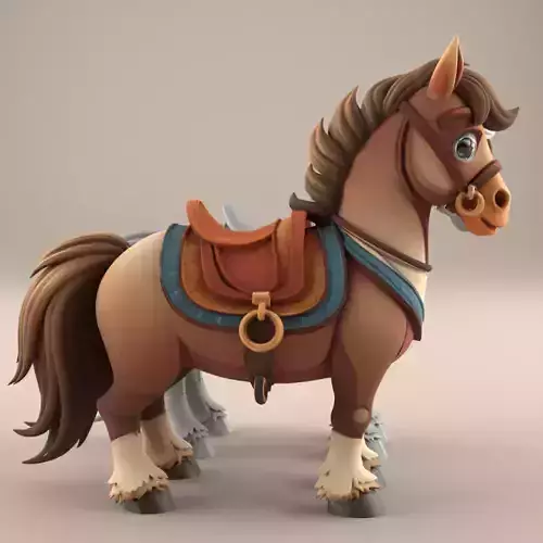 Charming Horse 3D Model STL for Home Decor 3D print model