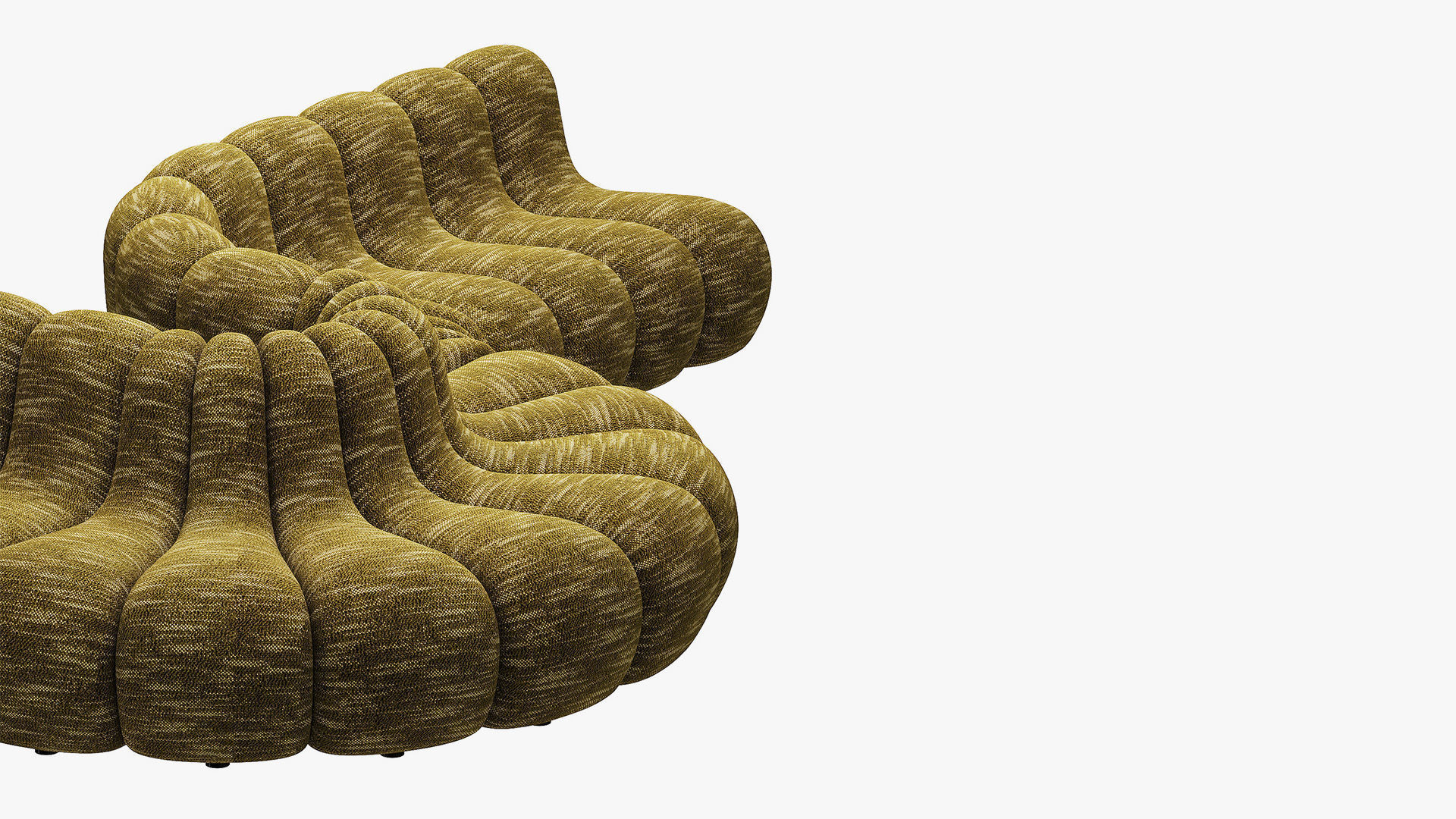 Jagger Lounge Modular Sofa Beige and Olive 3D model_5