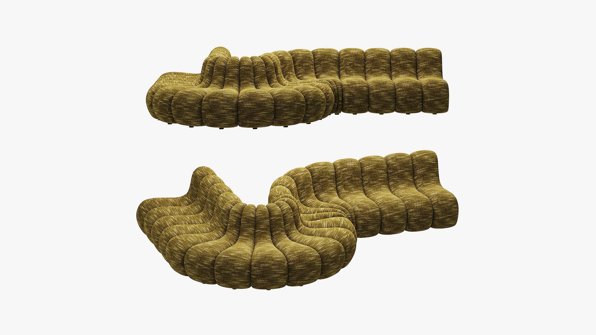 Jagger Lounge Modular Sofa Beige and Olive 3D model_3