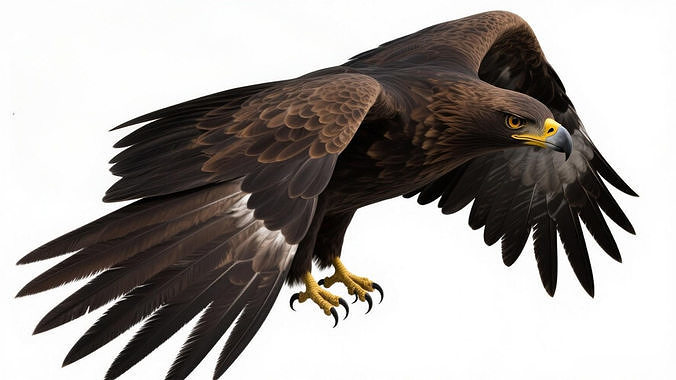 Rigged Steppe Eagle with 4k textures and animations 3D model