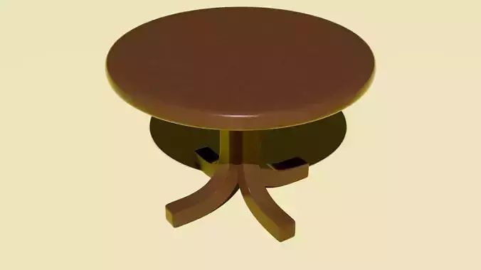 Wooden Table - Realistic Low Poly 3D Model