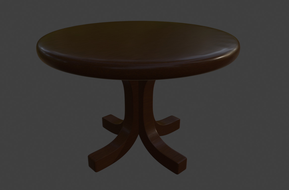 Wooden Table - Realistic Low Poly 3D Model 3D model_3