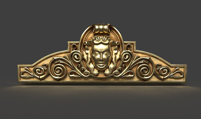 Mascaron for 3D Printing and Visualization Low-poly 3D model