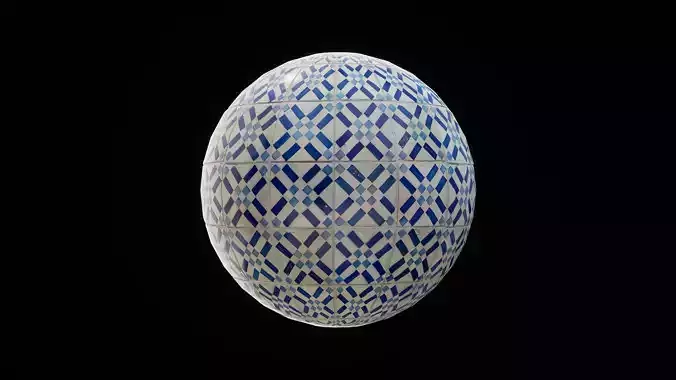 Realistic Old Portuguese Tile PBR Material
