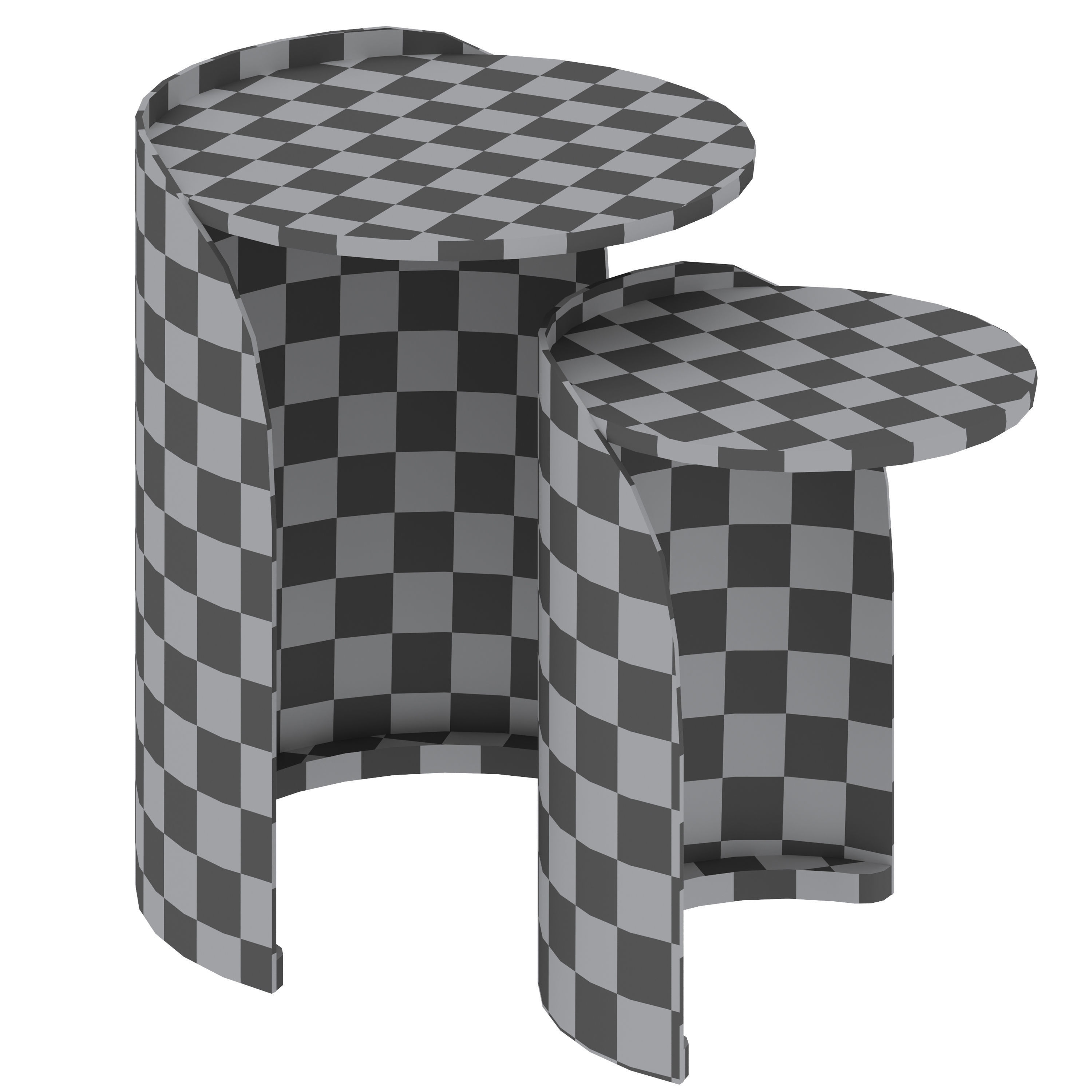 Xireisa round nesting side tables by Sklum 3D model_6