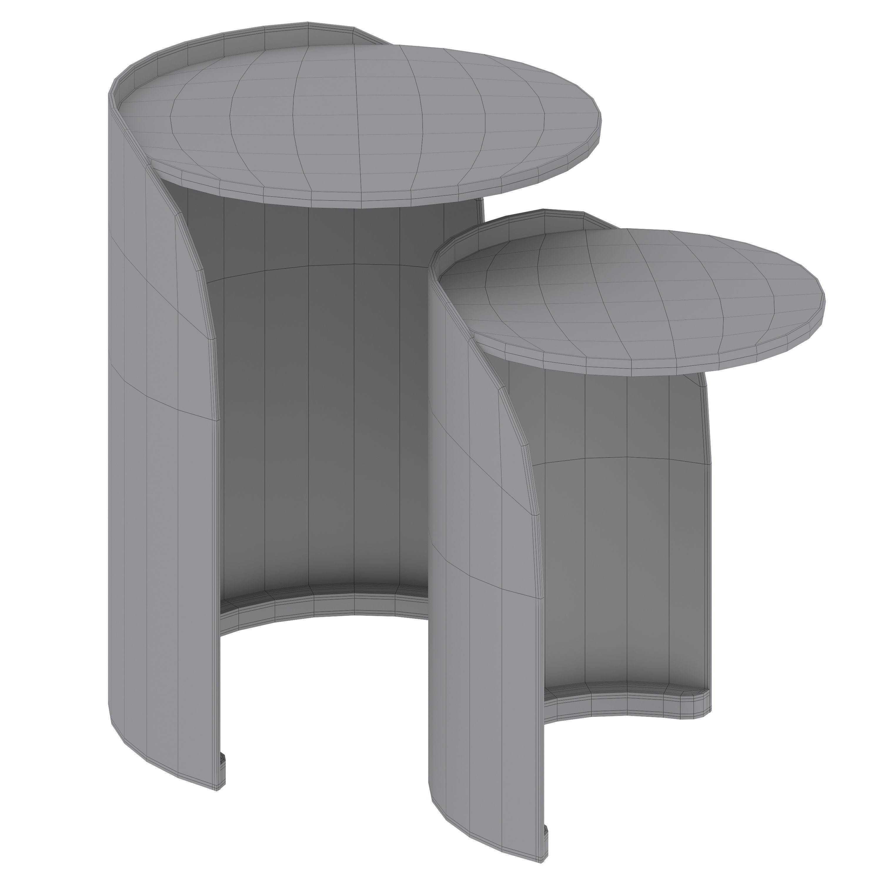 Xireisa round nesting side tables by Sklum 3D model_5