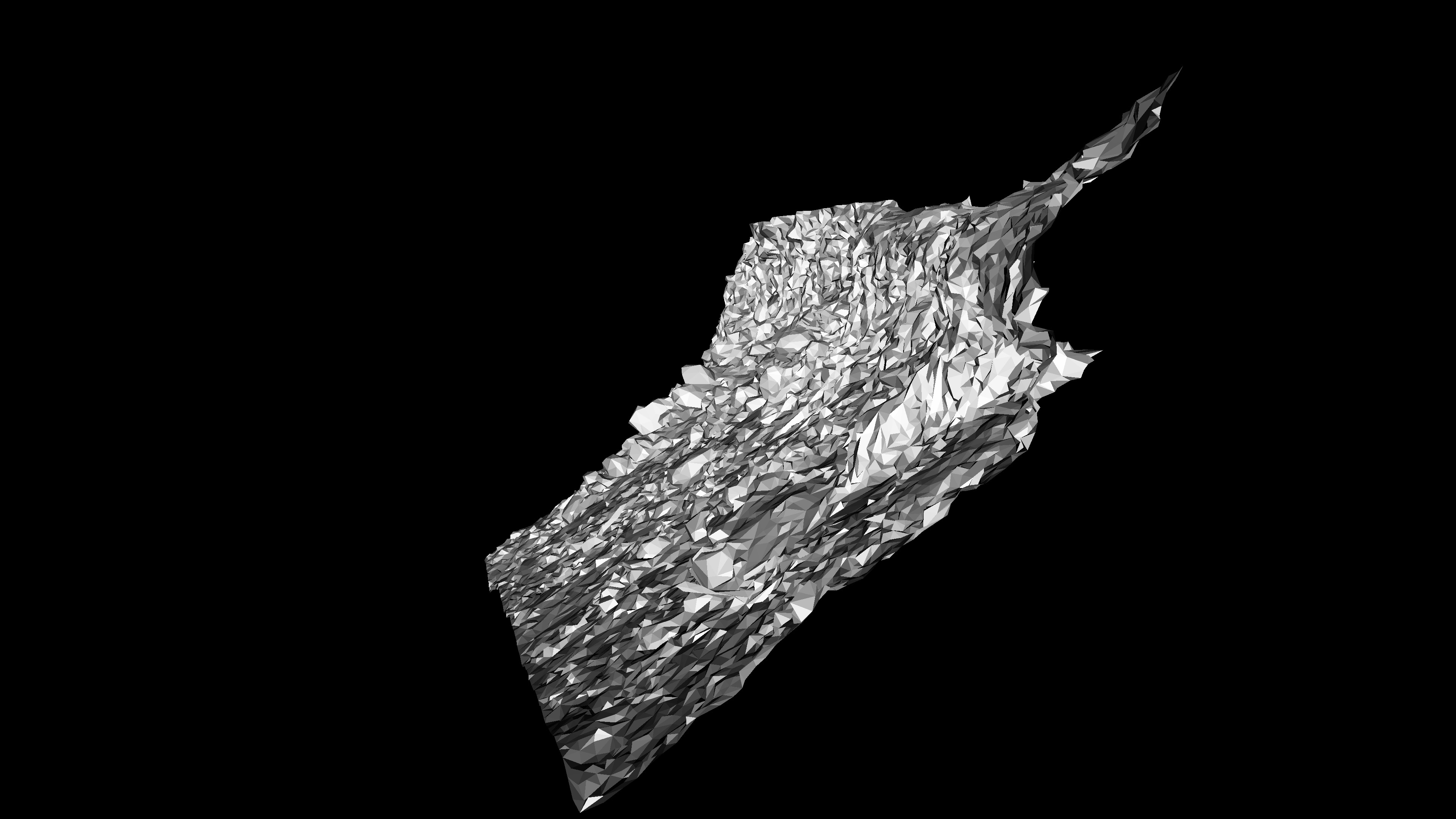 Alpine river gravel embankment with roots Low-poly 3D model_14