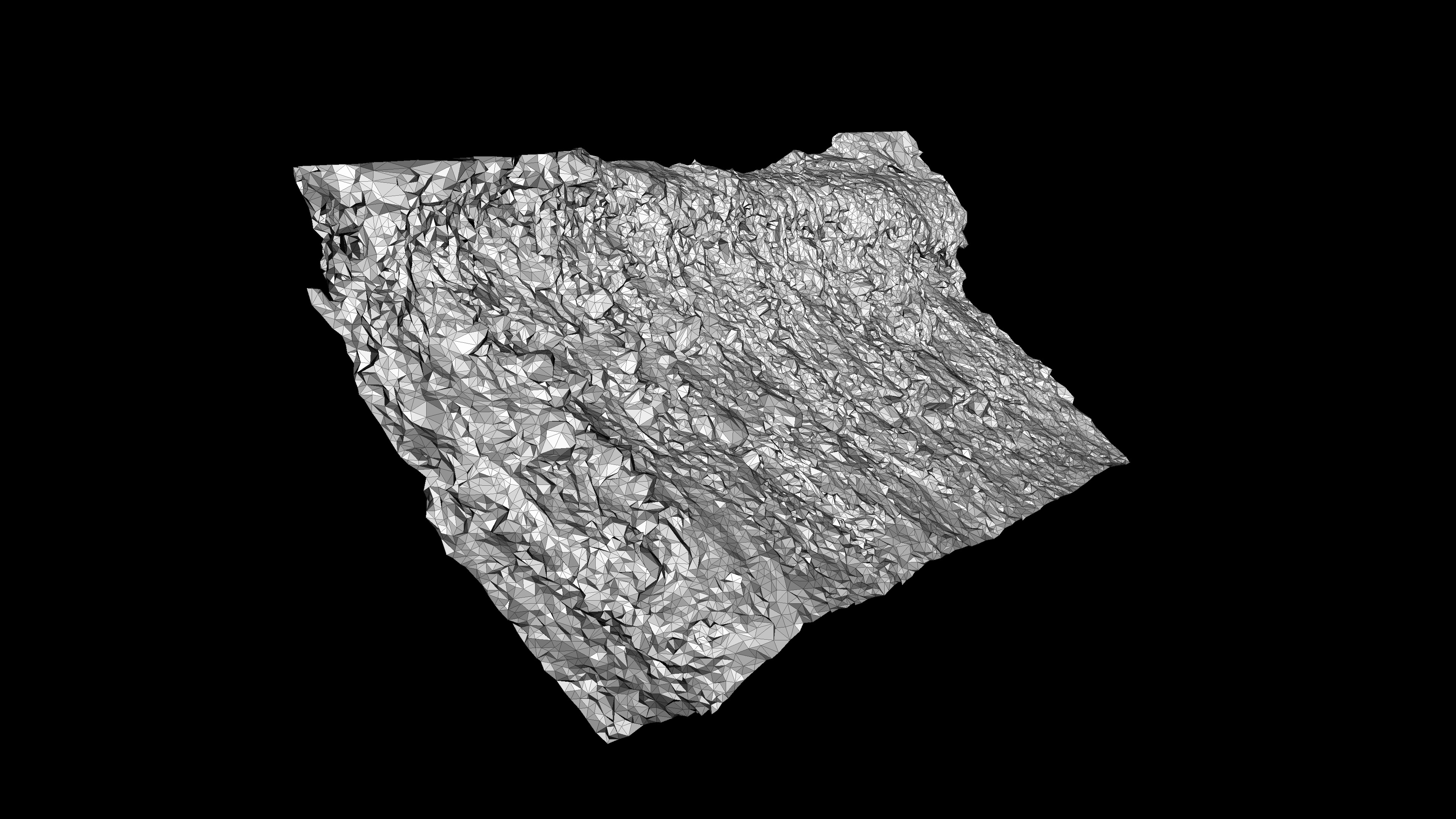 Alpine river gravel embankment with roots Low-poly 3D model_19