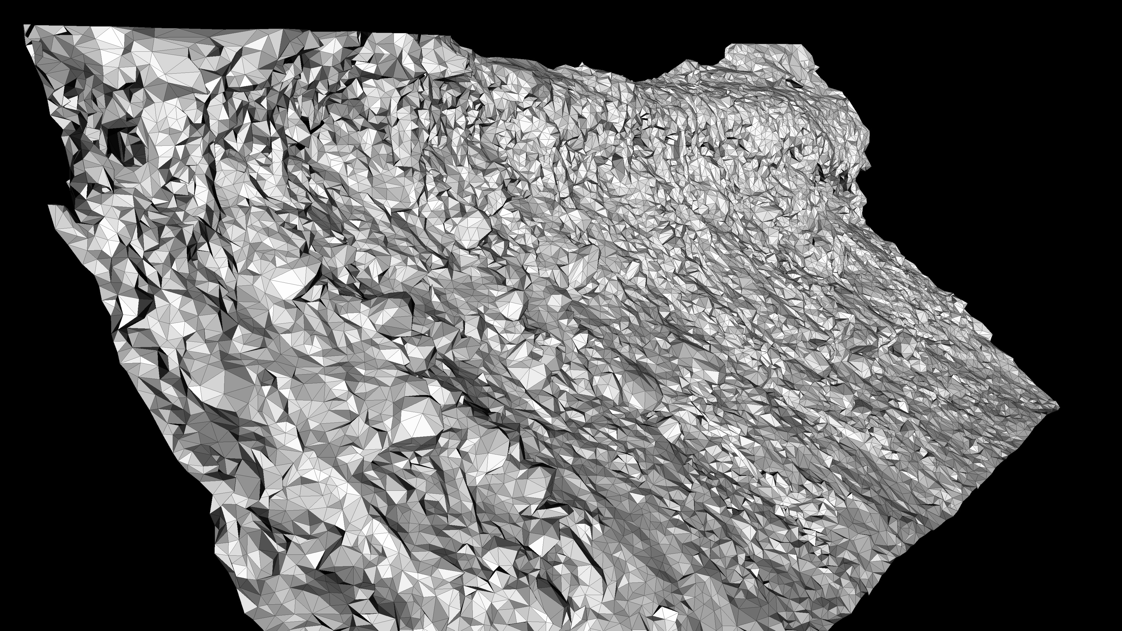 Alpine river gravel embankment with roots Low-poly 3D model_1