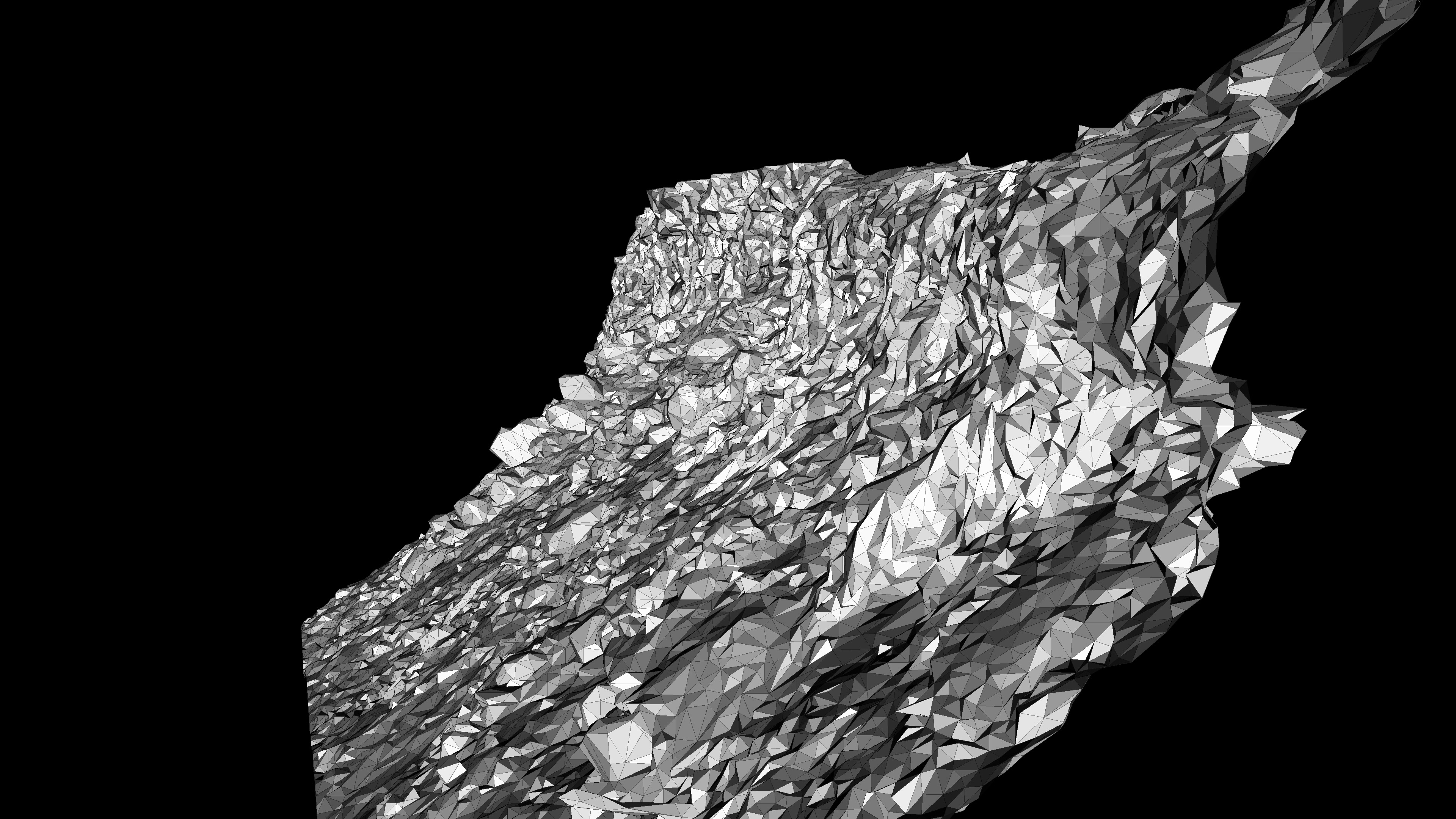 Alpine river gravel embankment with roots Low-poly 3D model_21