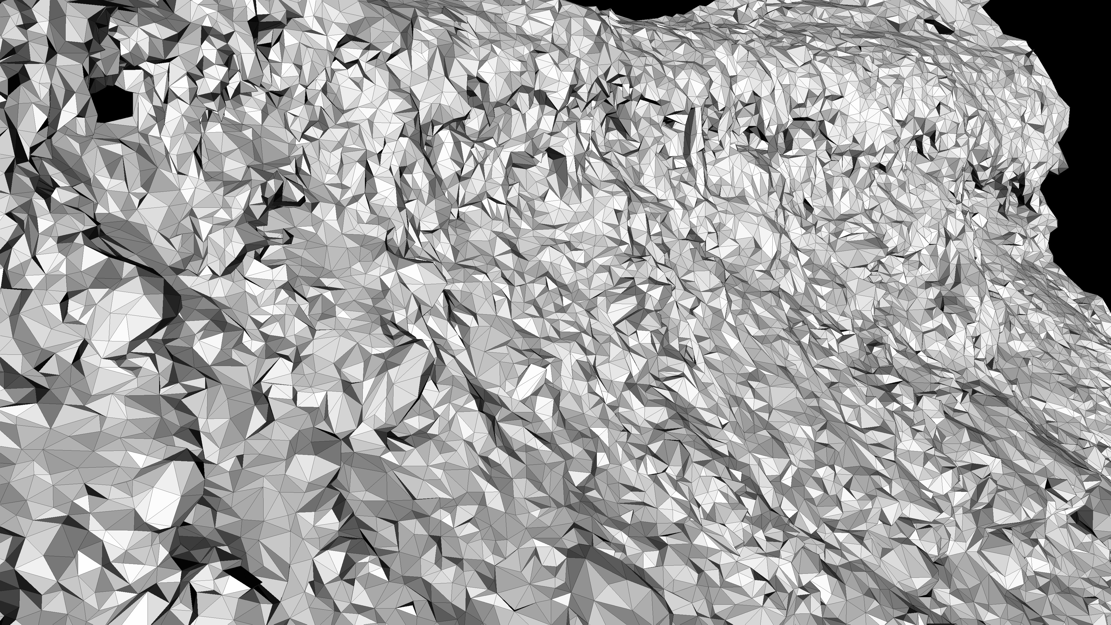 Alpine river gravel embankment with roots Low-poly 3D model_20