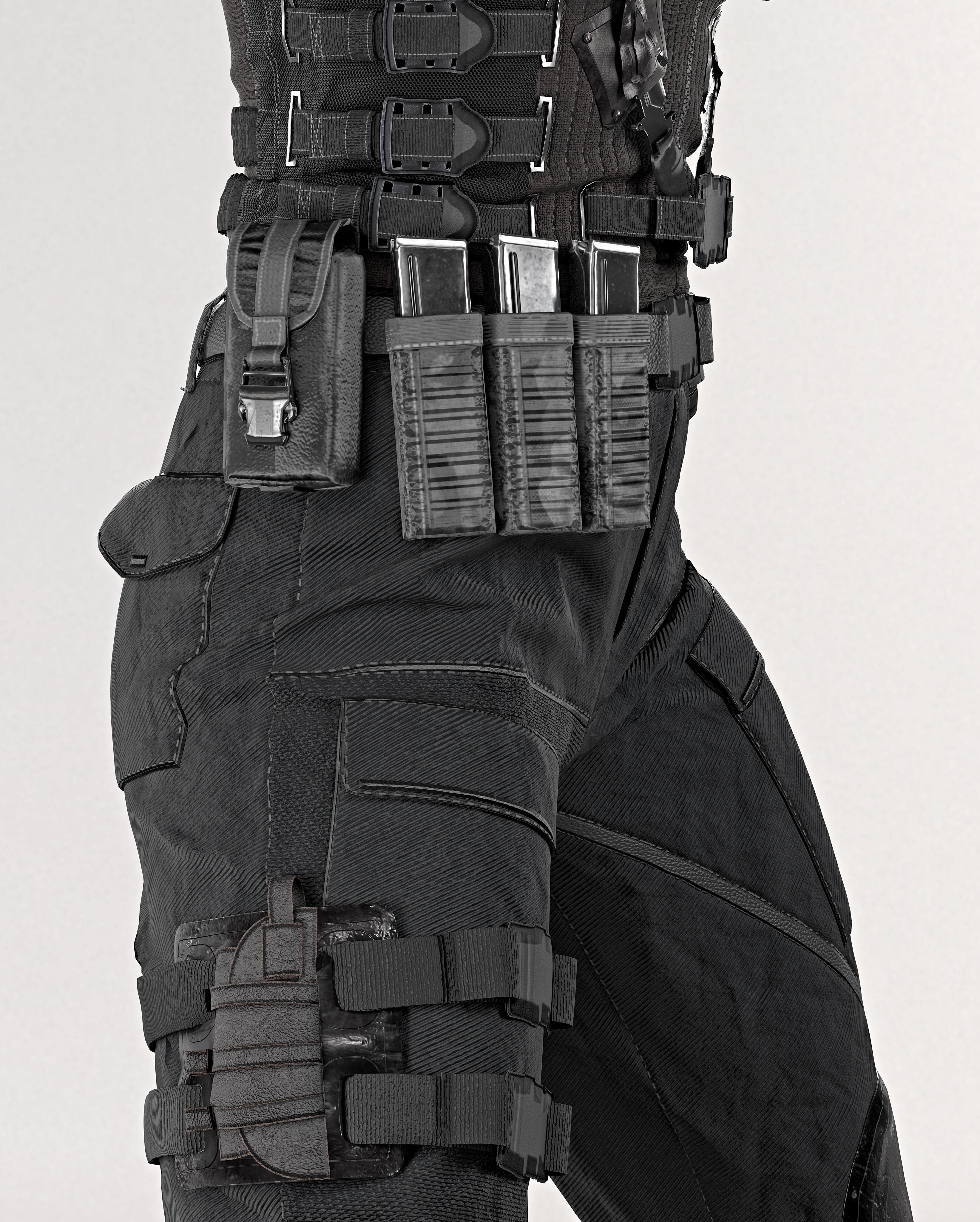 Military Outfit Full Tutorial and Project Files Low-poly 3D model_11