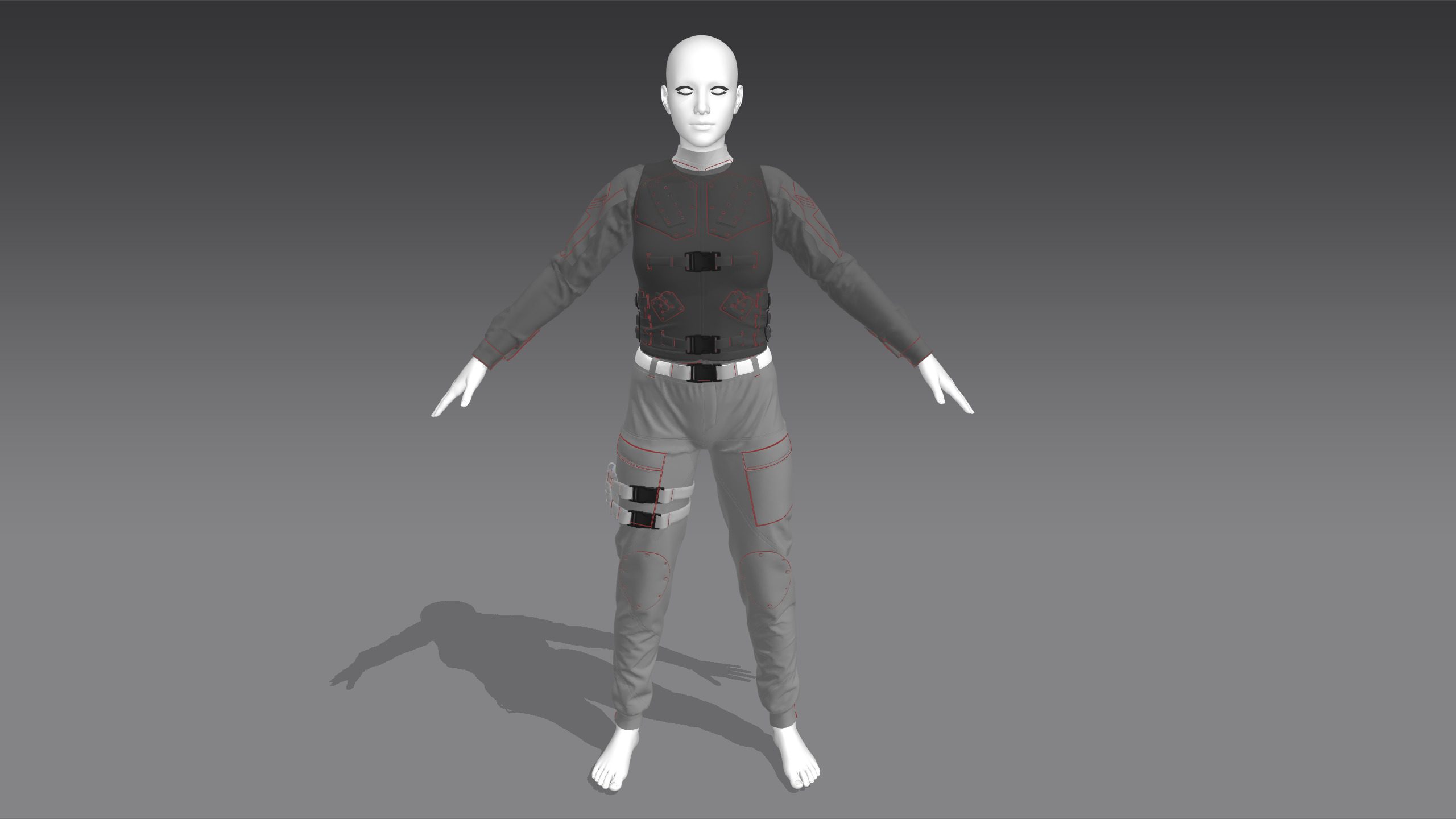 Military Outfit Full Tutorial and Project Files Low-poly 3D model_15