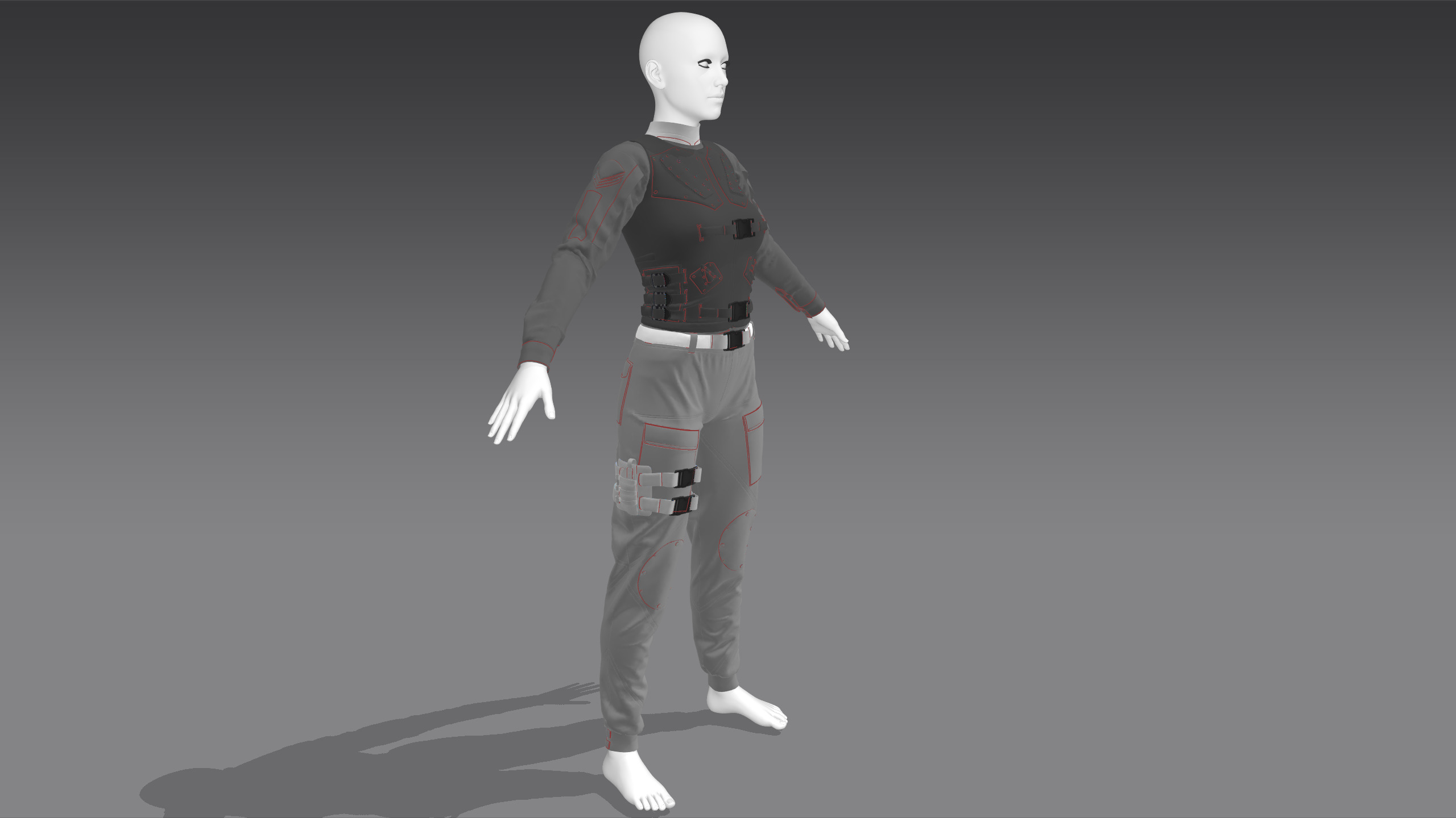 Military Outfit Full Tutorial and Project Files Low-poly 3D model_22