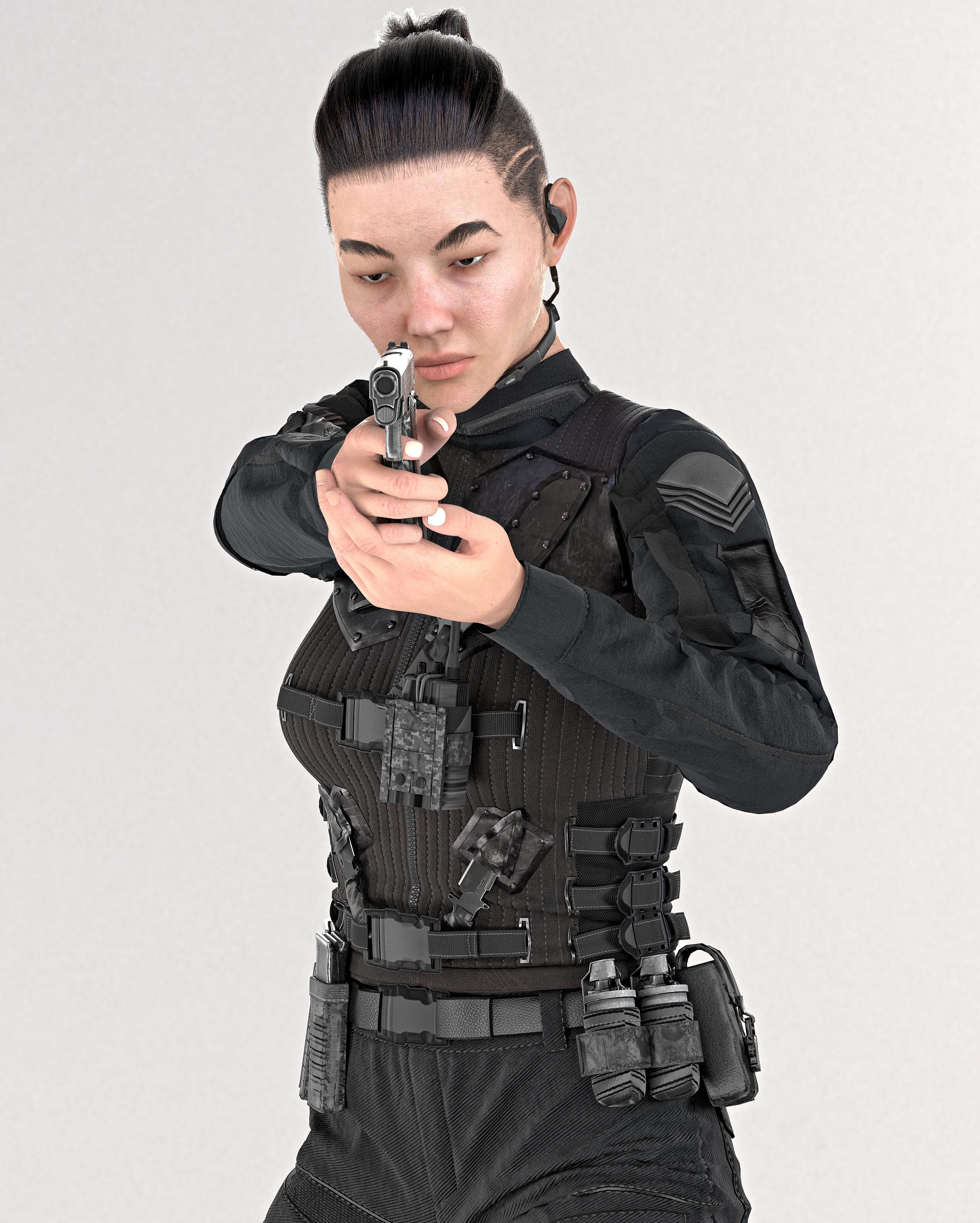 Military Outfit Full Tutorial and Project Files Low-poly 3D model_7