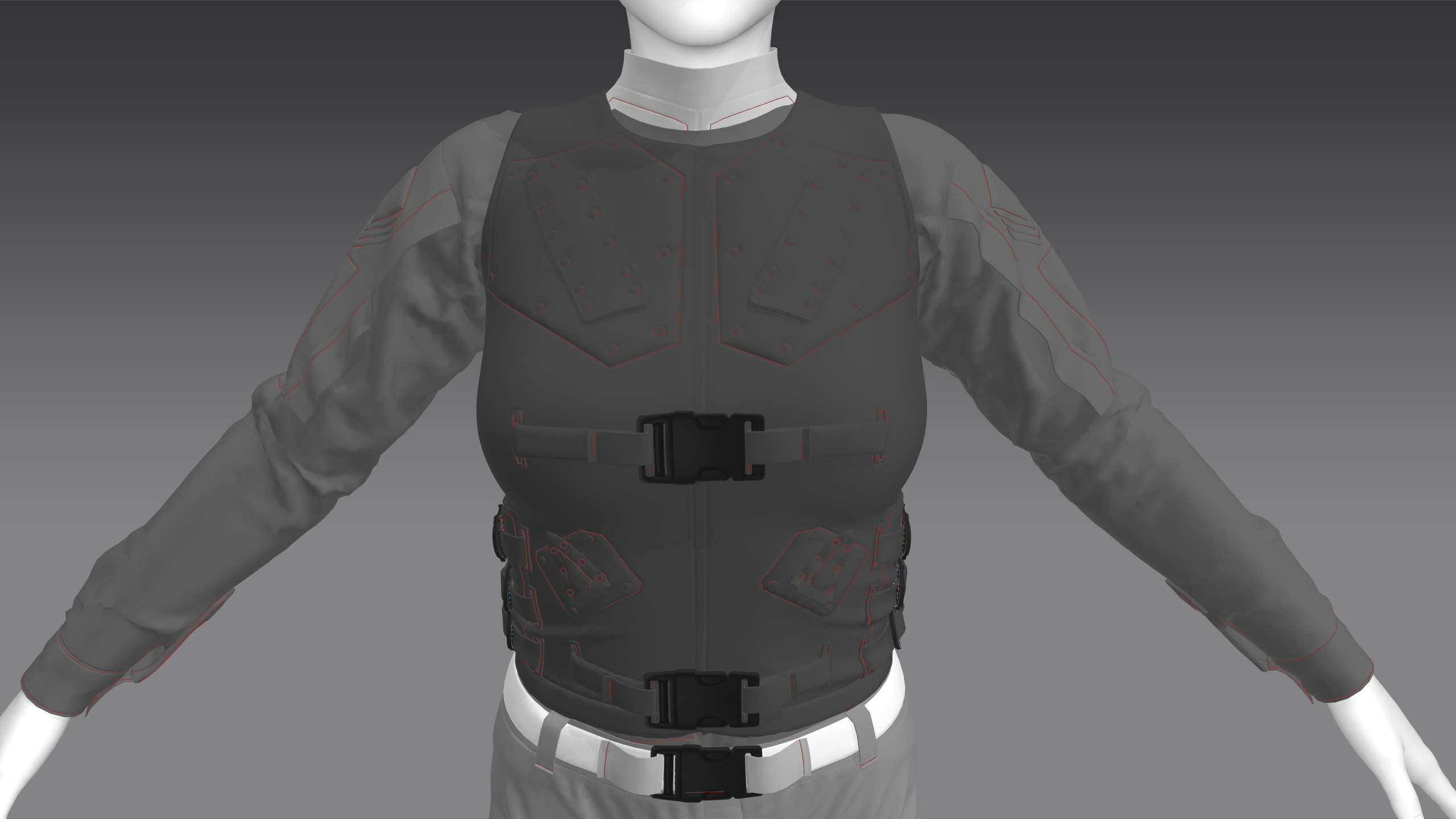 Military Outfit Full Tutorial and Project Files Low-poly 3D model_32