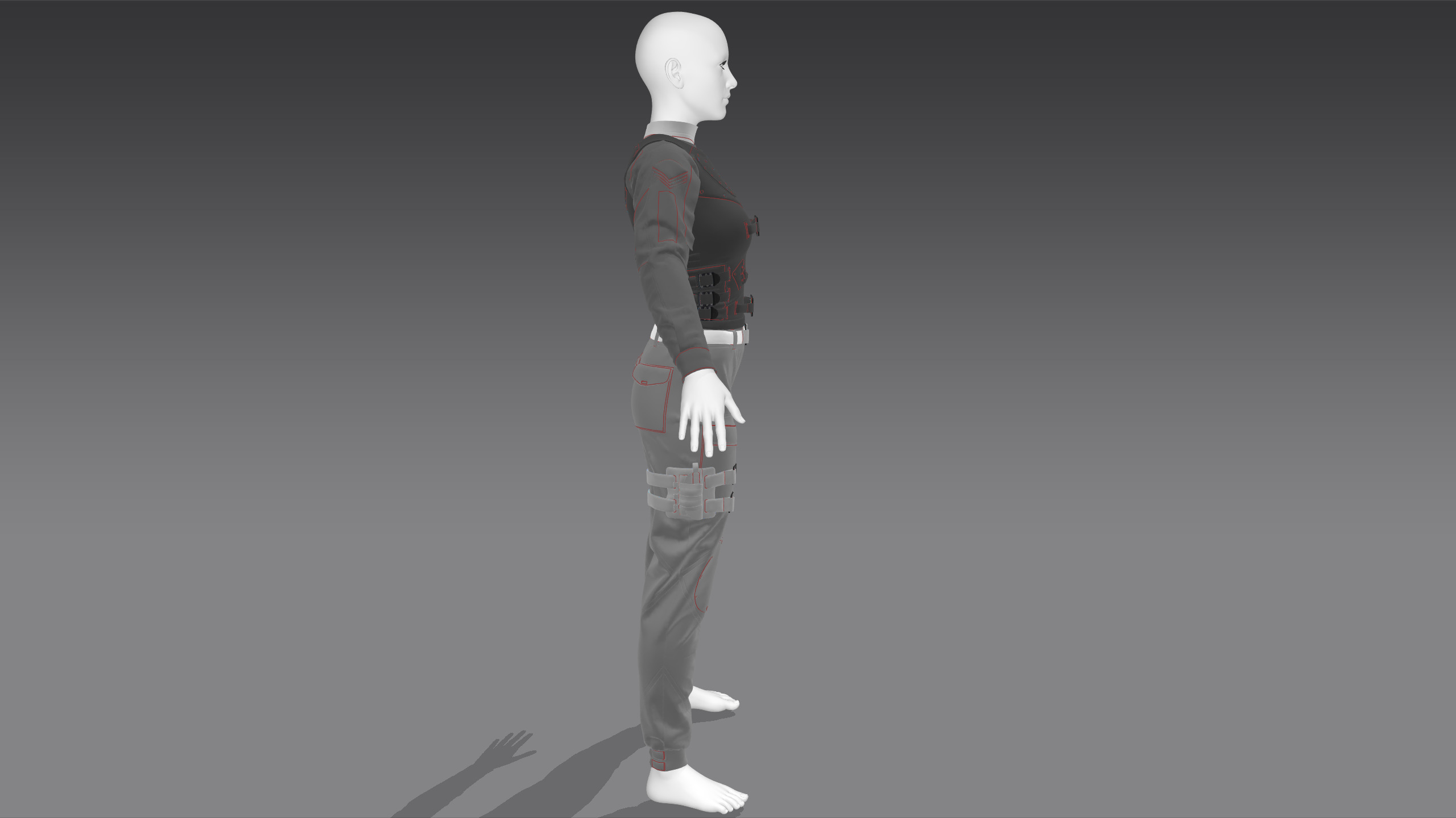 Military Outfit Full Tutorial and Project Files Low-poly 3D model_21