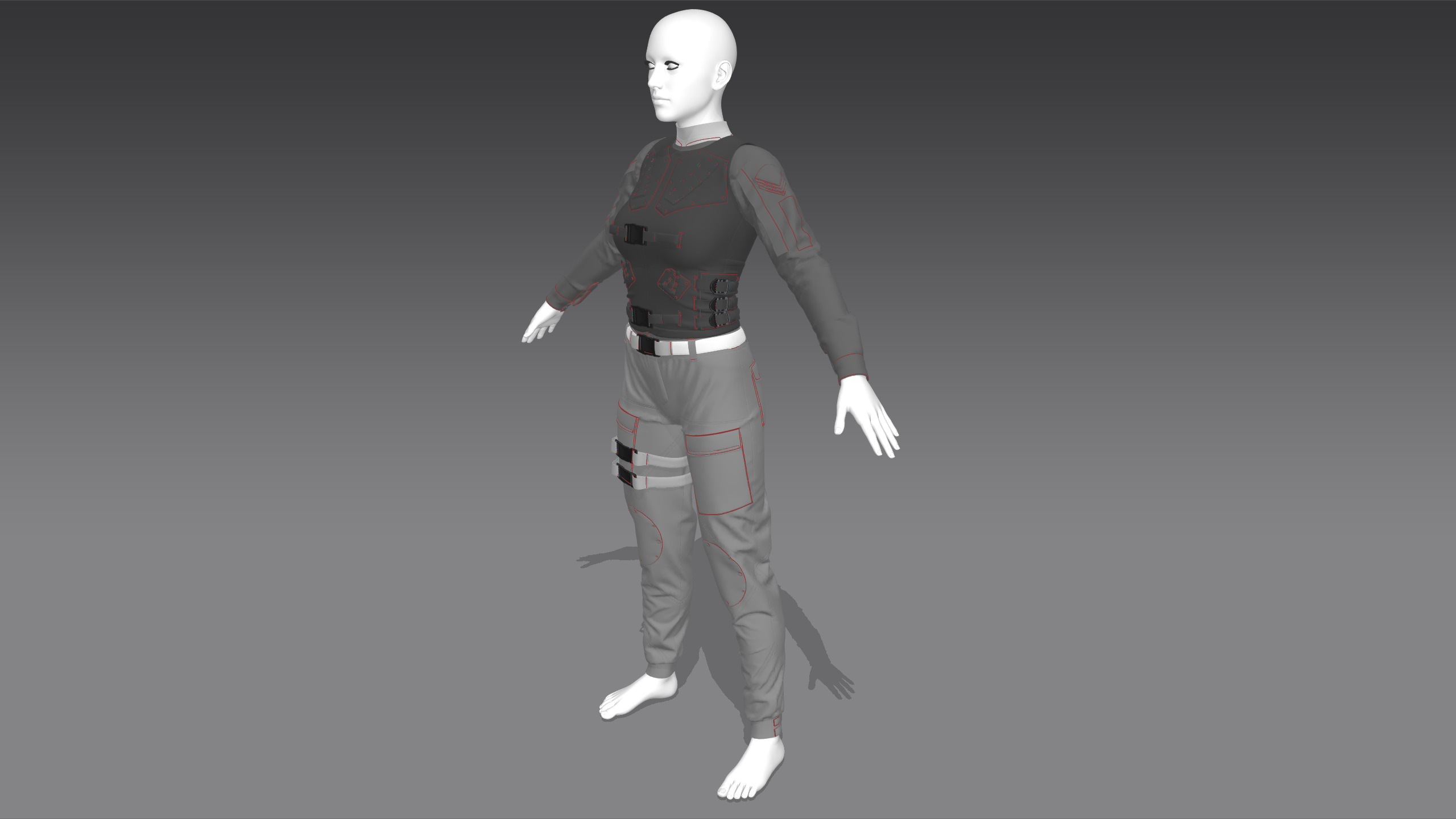 Military Outfit Full Tutorial and Project Files Low-poly 3D model_16