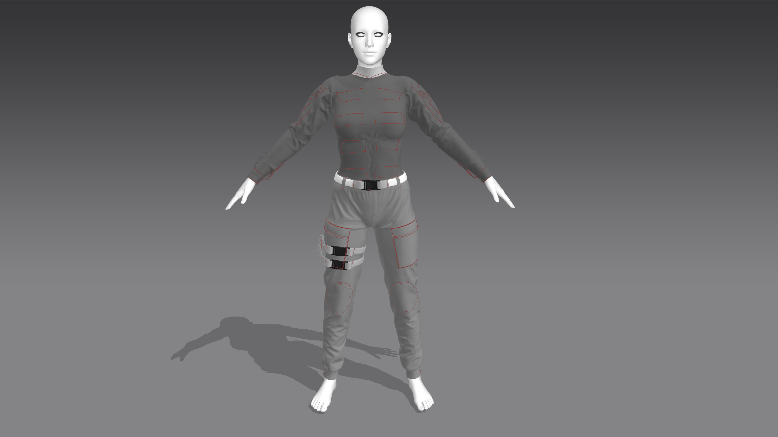 Military Outfit Full Tutorial and Project Files Low-poly 3D model_28