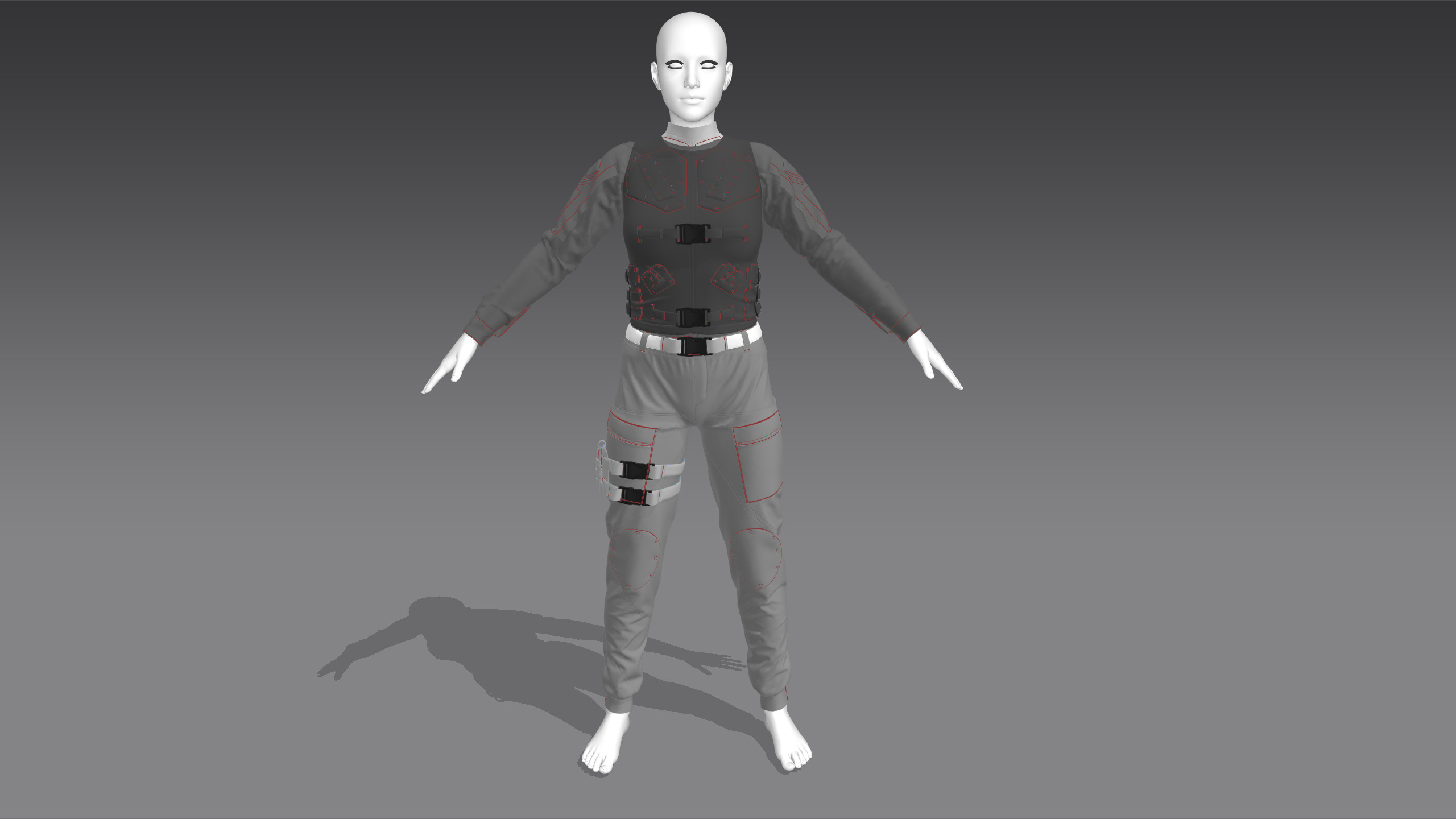 Military Outfit Full Tutorial and Project Files Low-poly 3D model_30