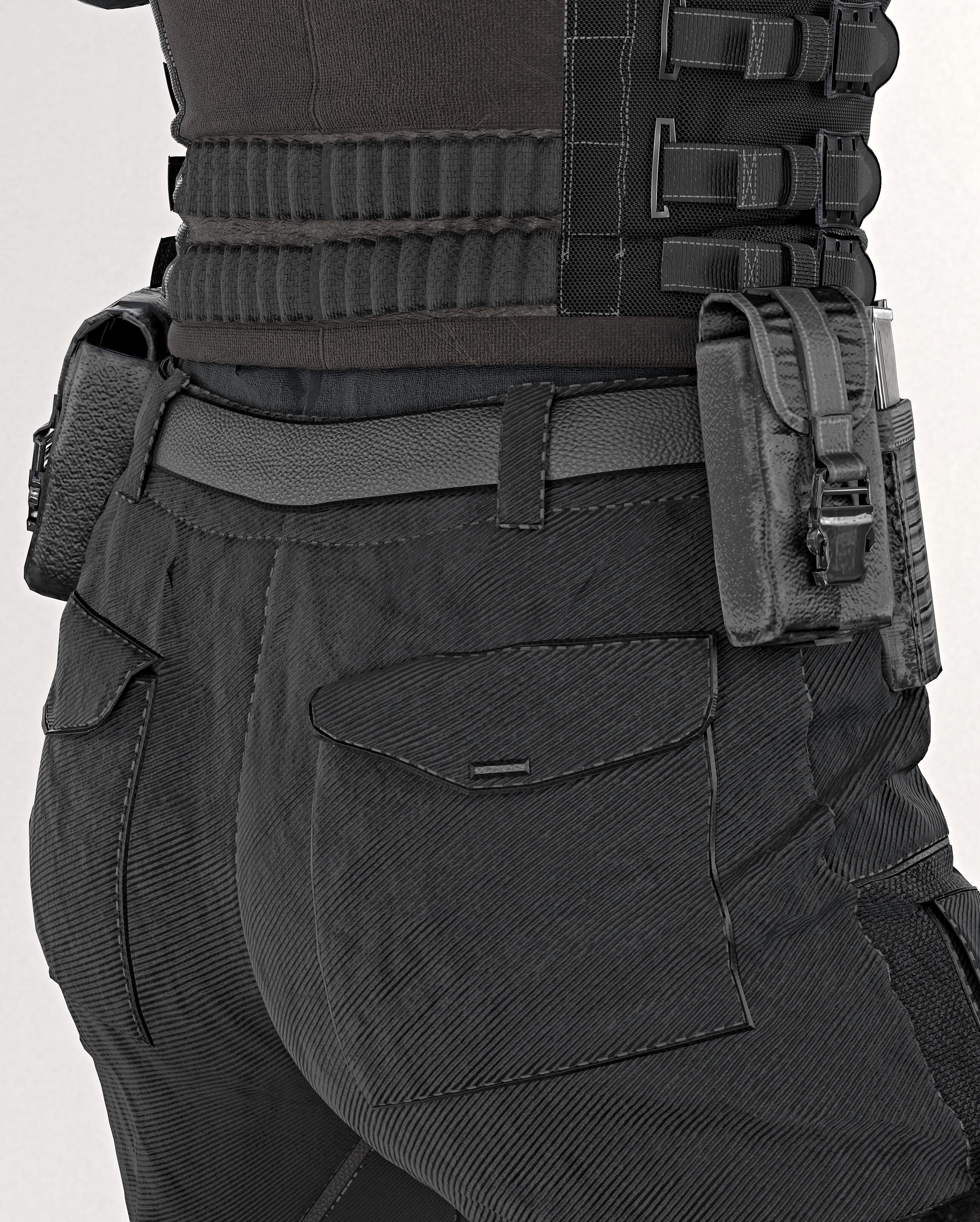 Military Outfit Full Tutorial and Project Files Low-poly 3D model_14