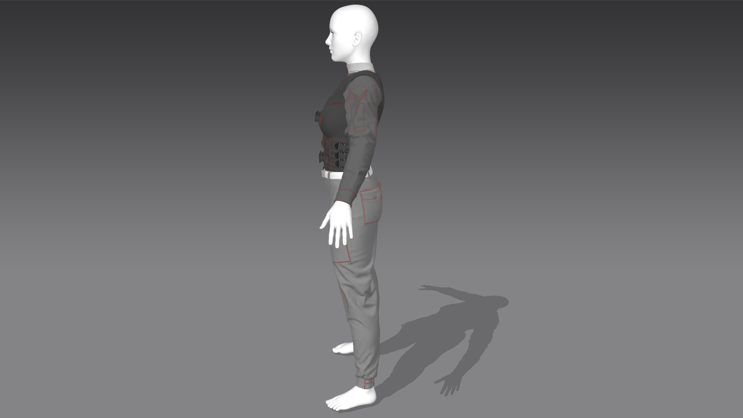 Military Outfit Full Tutorial and Project Files Low-poly 3D model_17