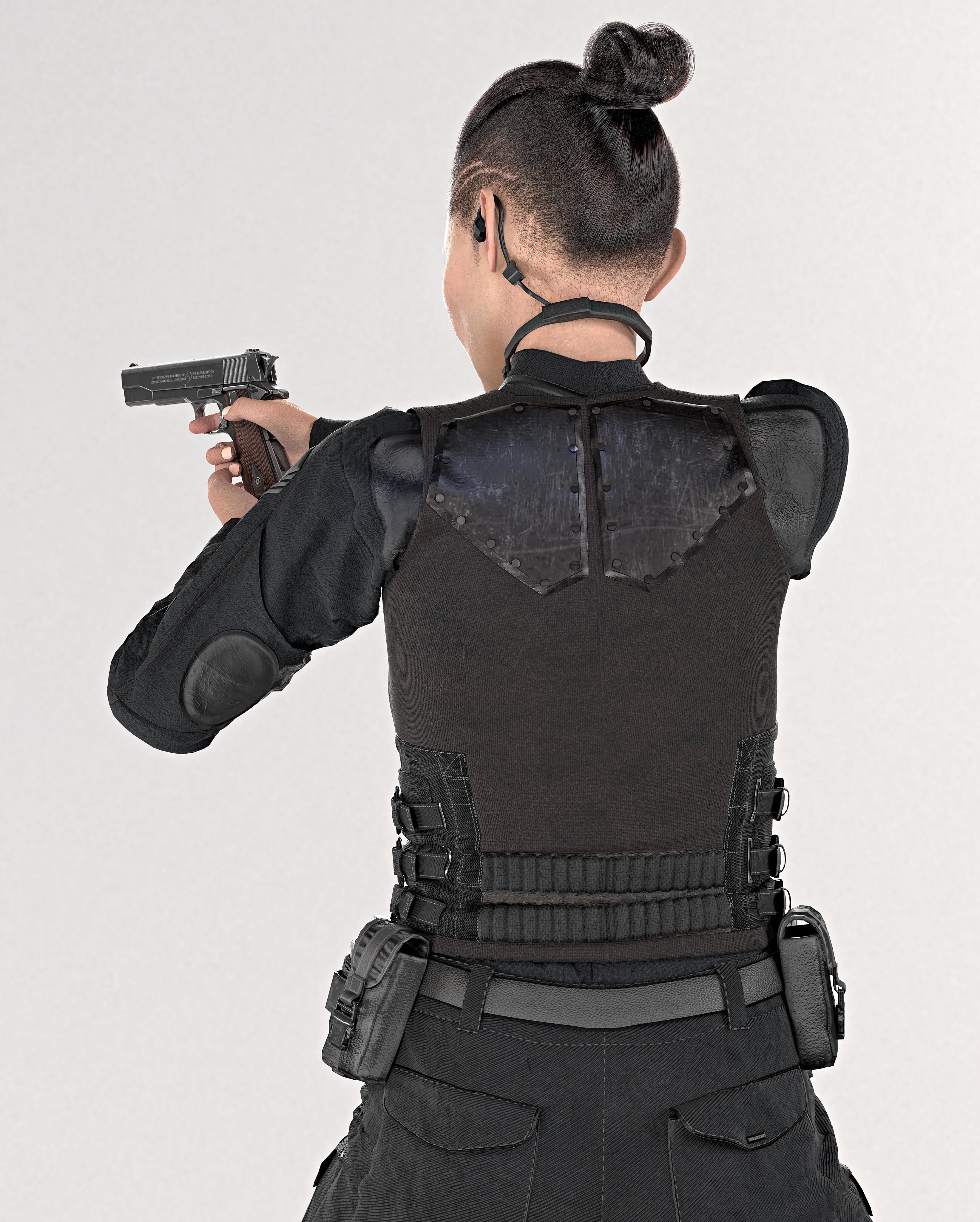 Military Outfit Full Tutorial and Project Files Low-poly 3D model_8