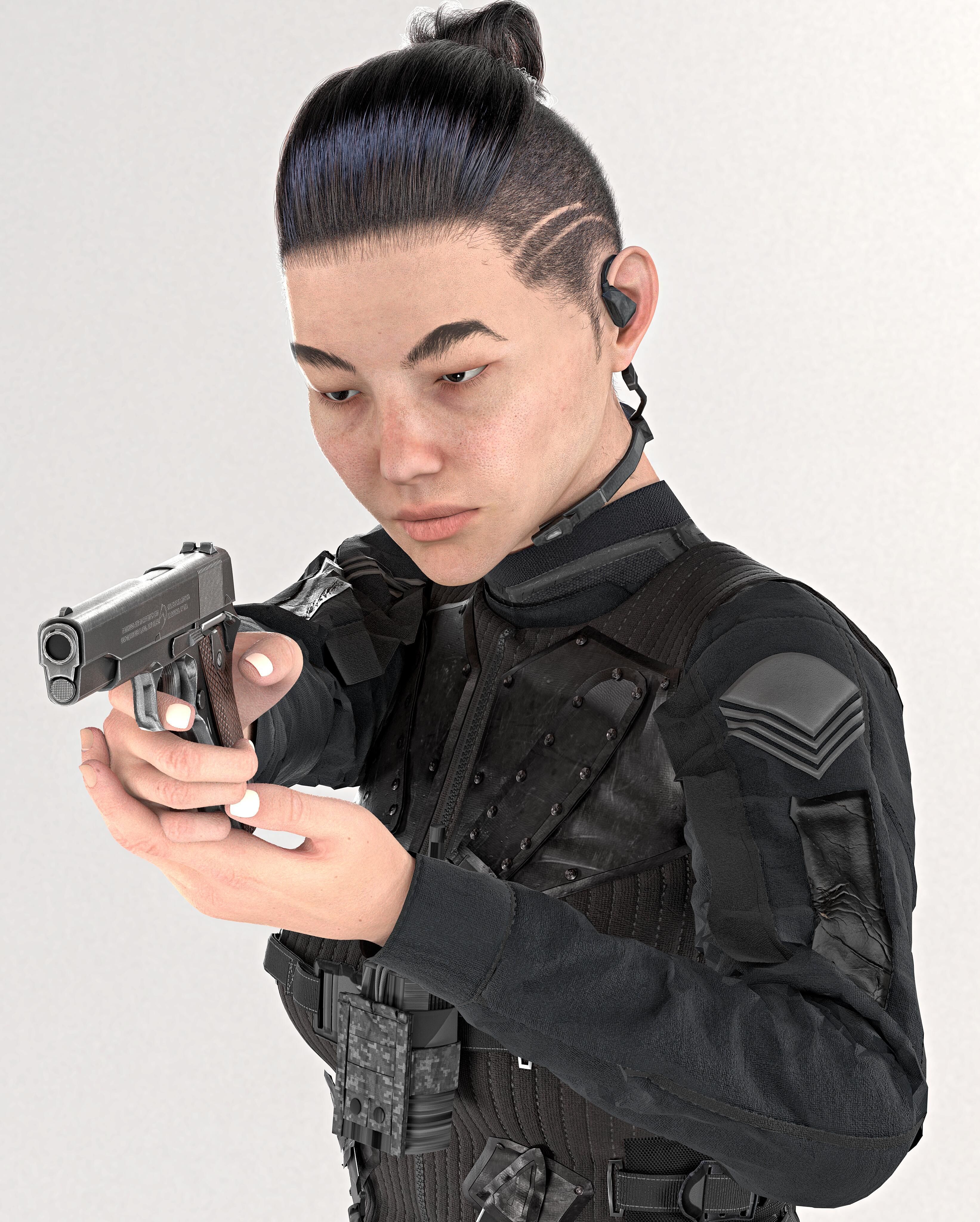 Military Outfit Full Tutorial and Project Files Low-poly 3D model_9