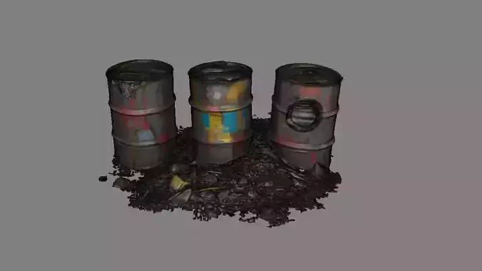 Industrial Hazard Barrel Duo Game Ready PBR Pack