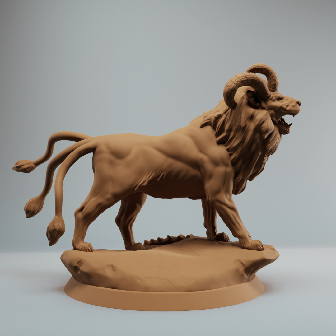 Ashplains Lions Bundle fantasy lion Supported 3D print model_5