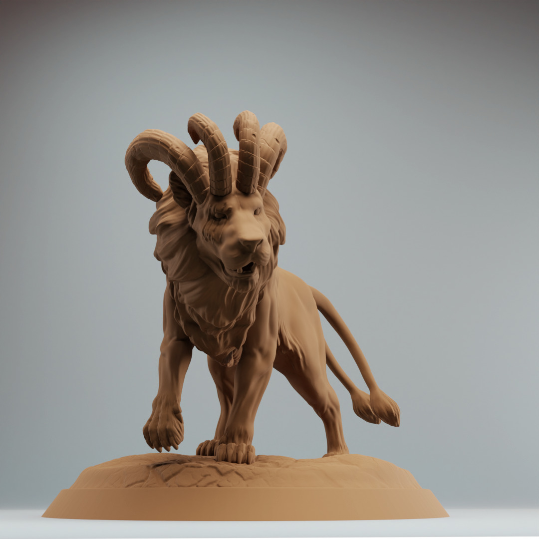 Ashplains Lions Bundle fantasy lion Supported 3D print model_2
