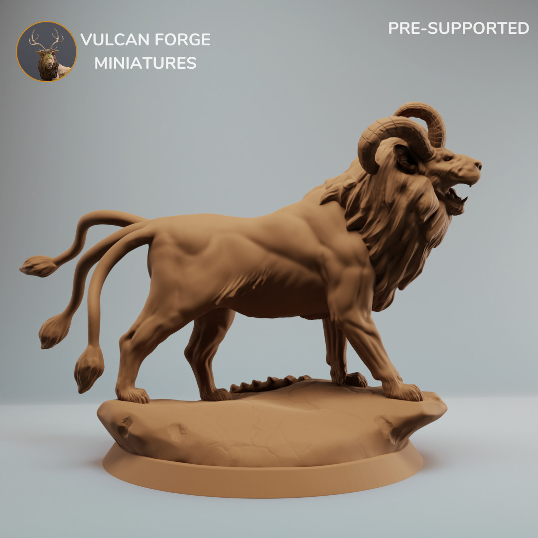 Ashplains Lions Bundle fantasy lion Supported 3D print model_7