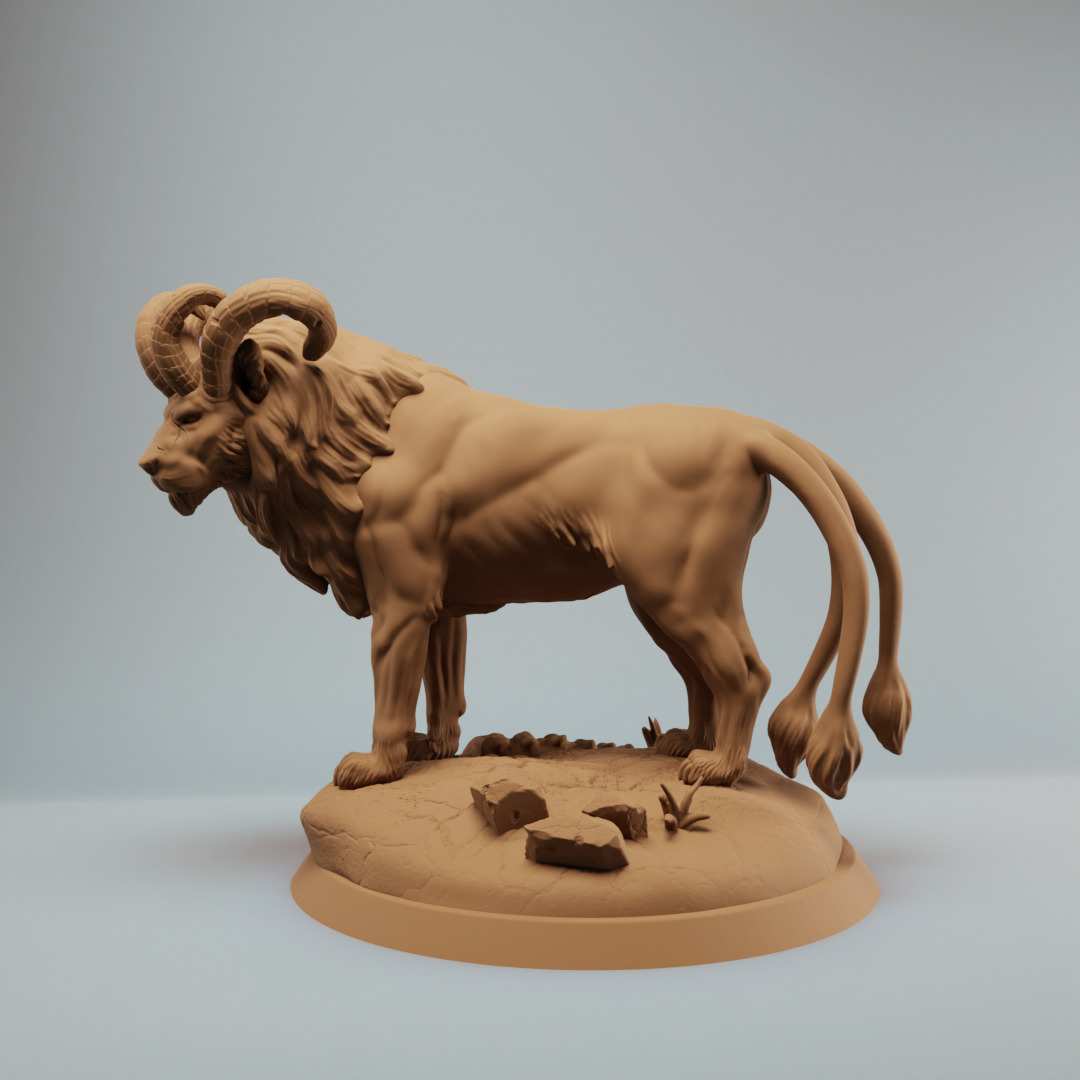 Ashplains Lions Bundle fantasy lion Supported 3D print model_8