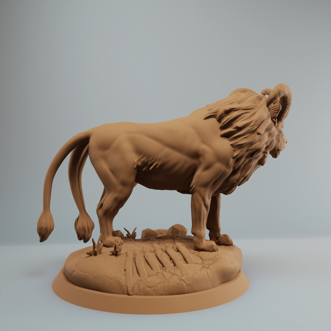 Ashplains Lions Bundle fantasy lion Supported 3D print model_9