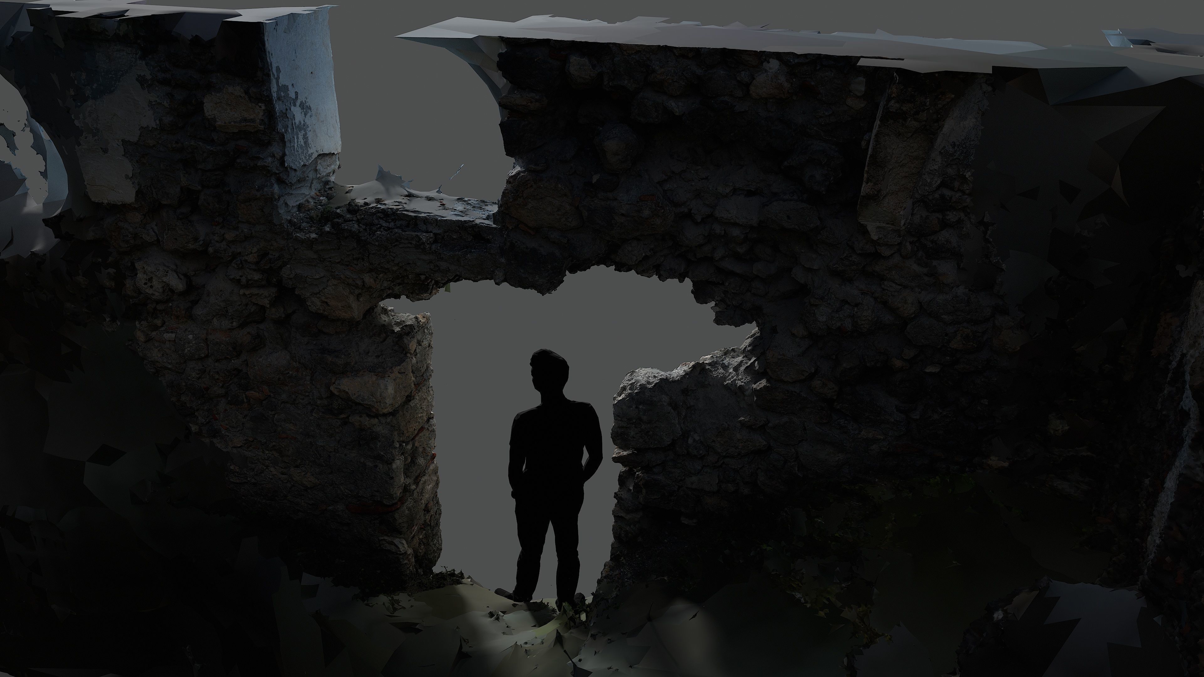 Abandoned House Ruined Part Scan - House Wall 3D model_11