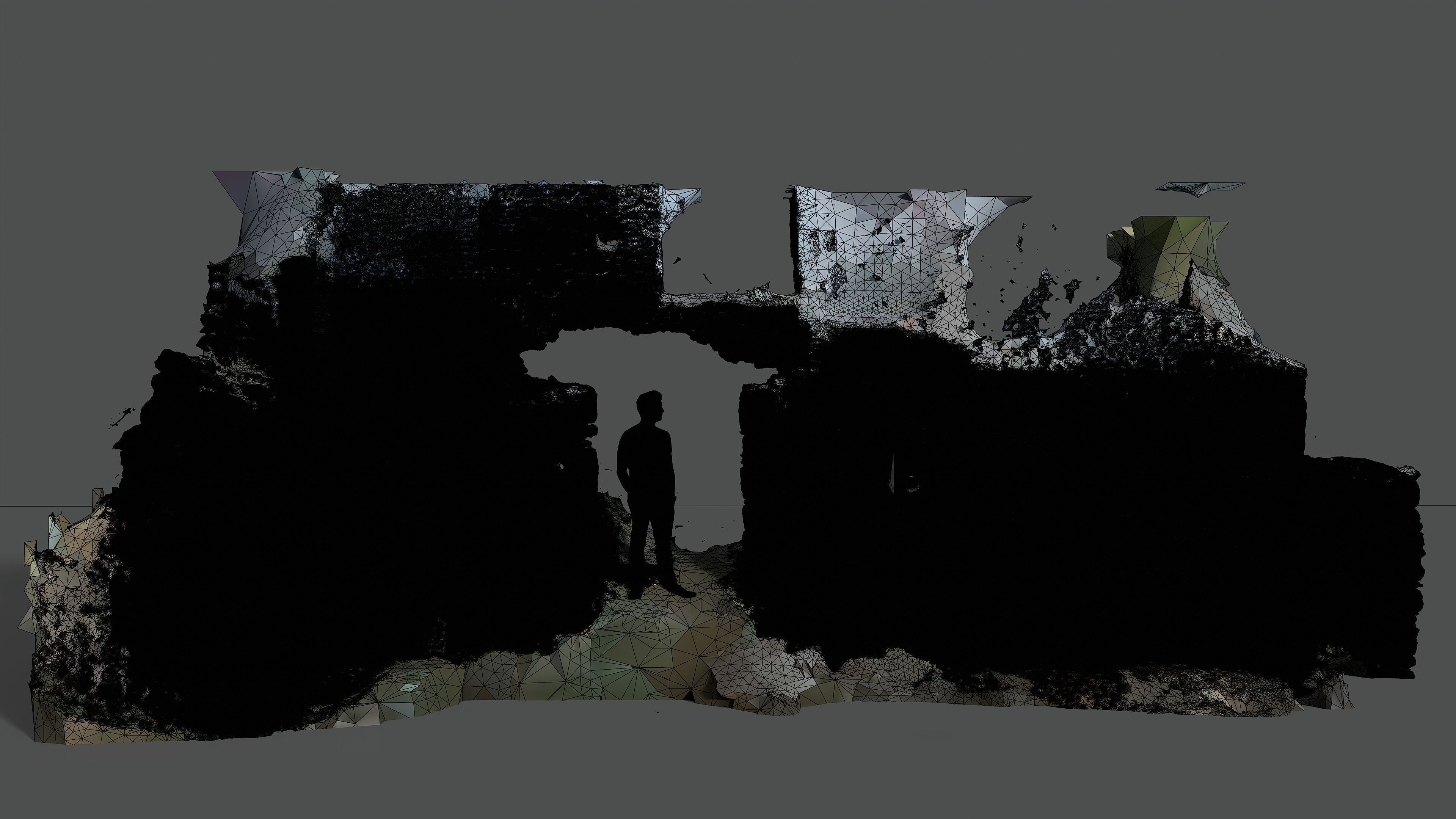 Abandoned House Ruined Part Scan - House Wall 3D model_13