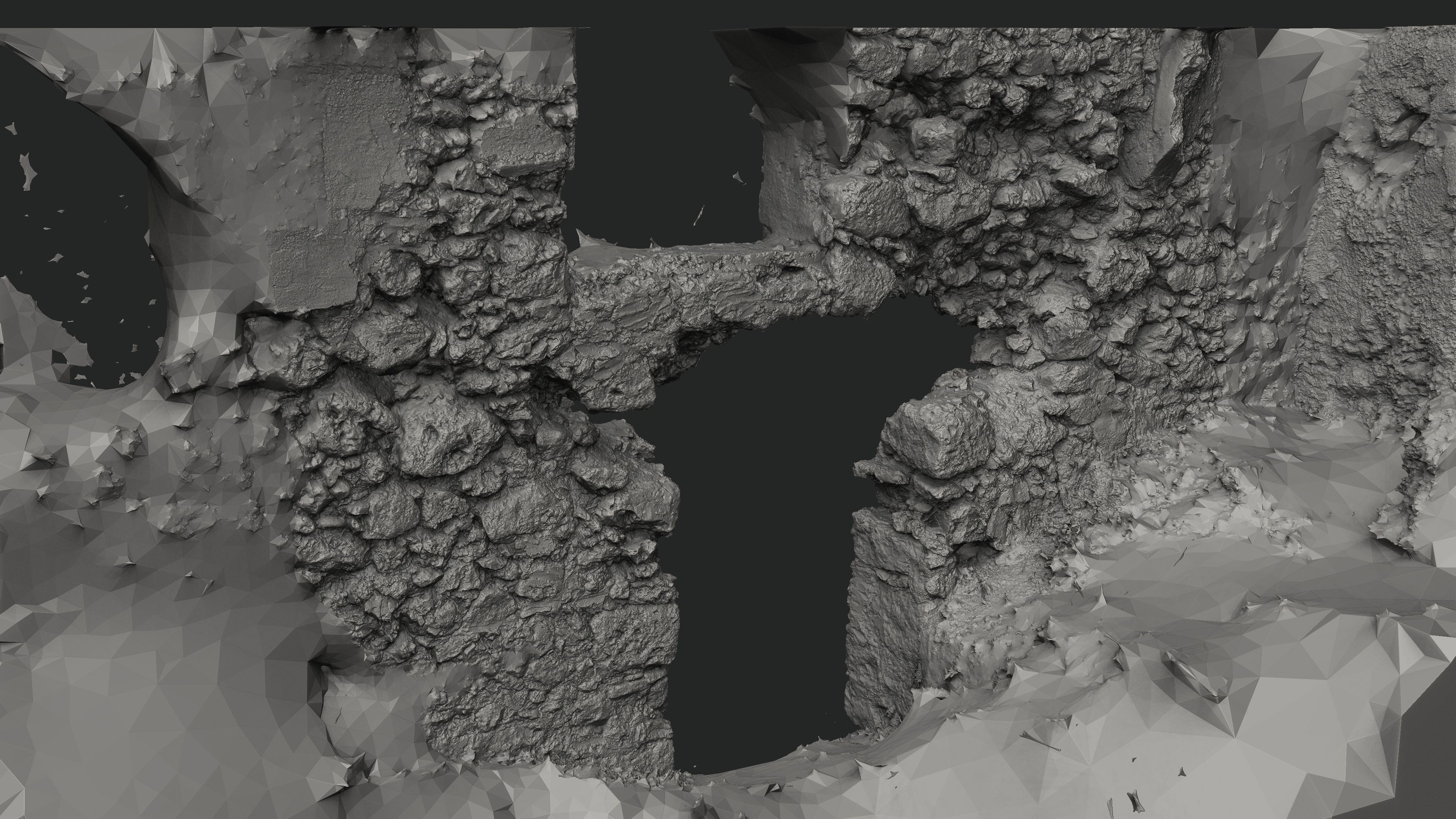 Abandoned House Ruined Part Scan - House Wall 3D model_15