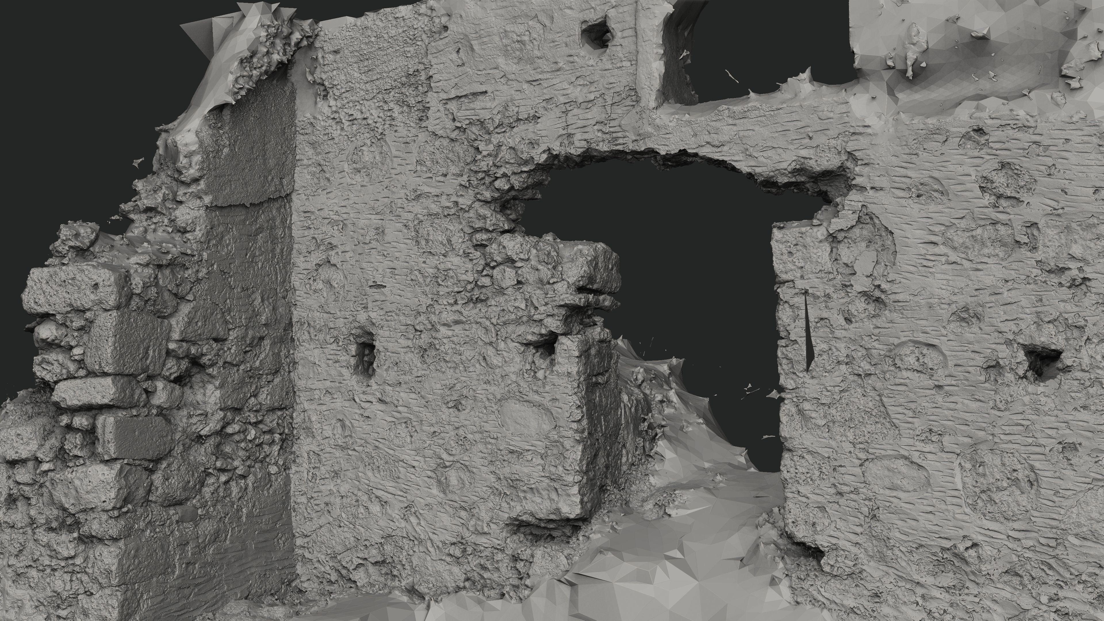 Abandoned House Ruined Part Scan - House Wall 3D model_16