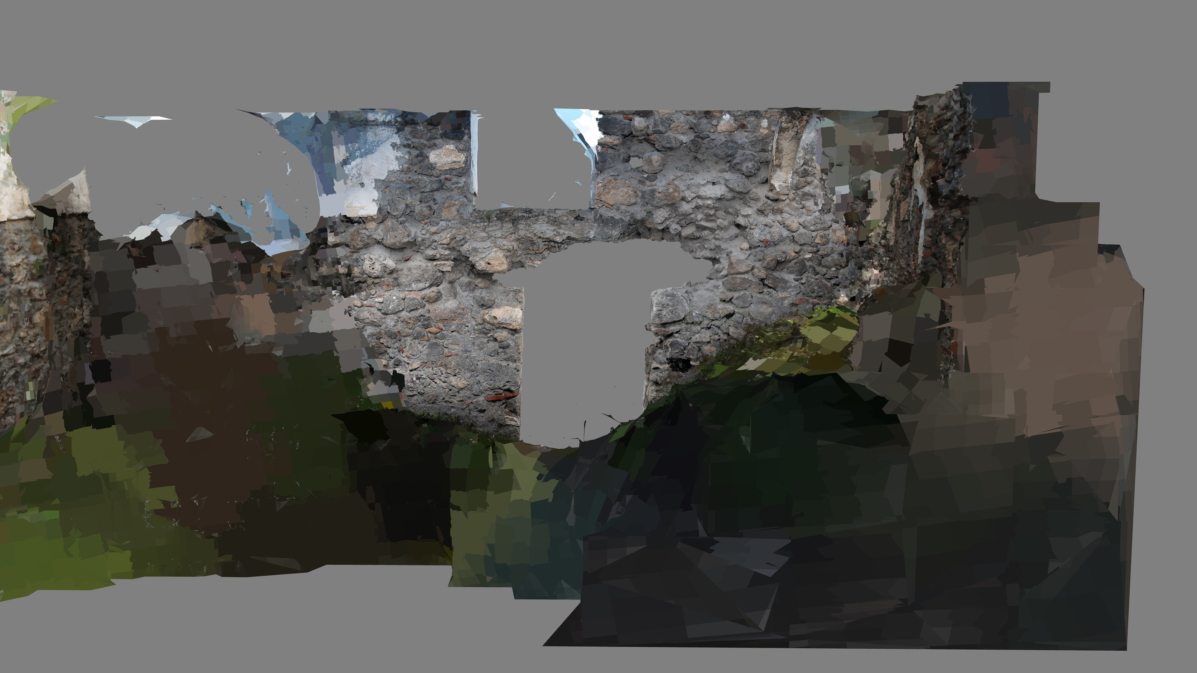 Abandoned House Ruined Part Scan - House Wall 3D model_18