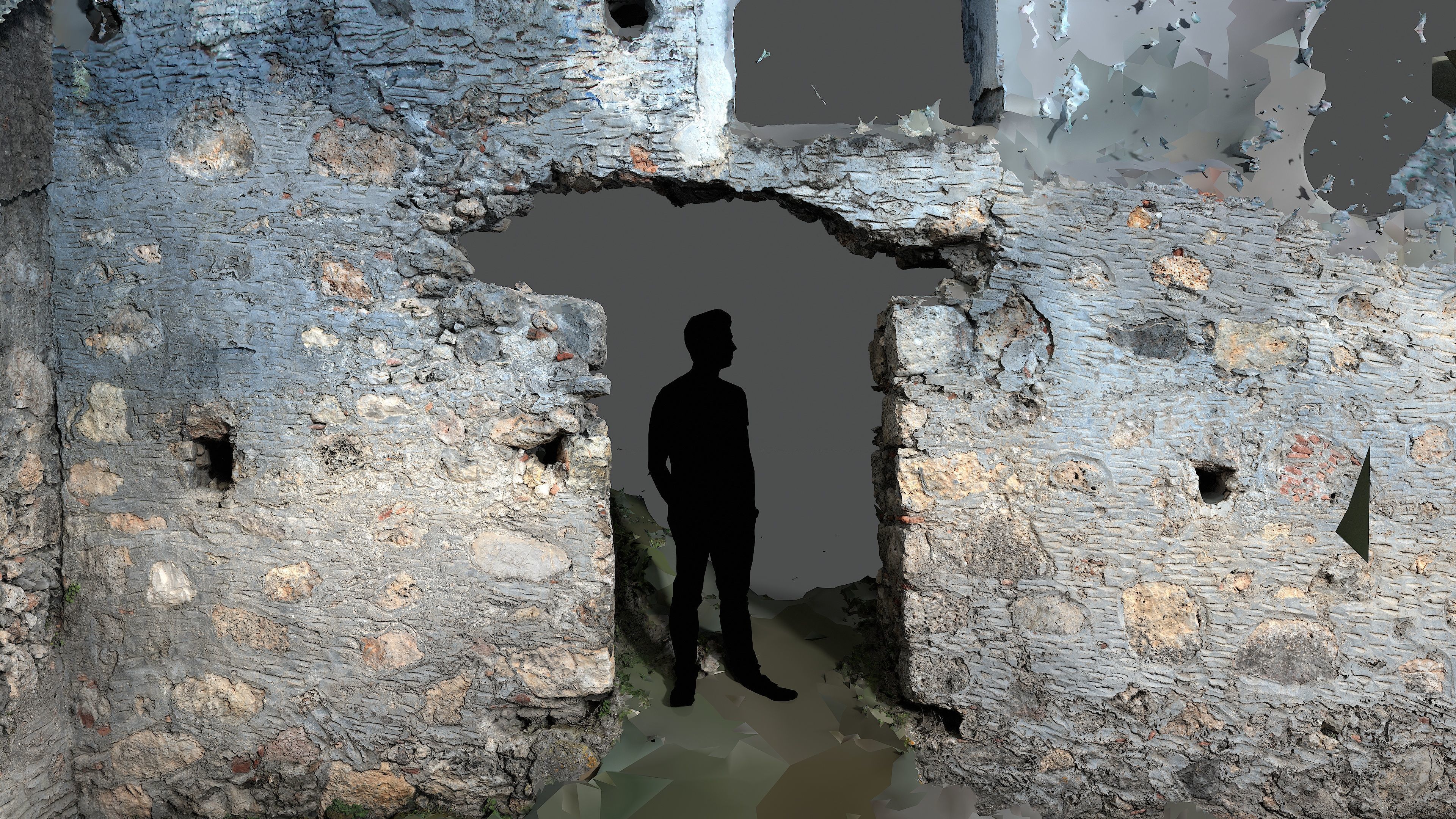 Abandoned House Ruined Part Scan - House Wall 3D model_2